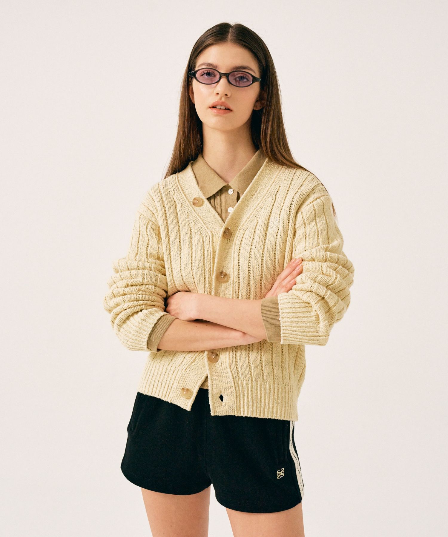 MUSINSA | SATUR Faro oversized bouclé cardigan butter cream