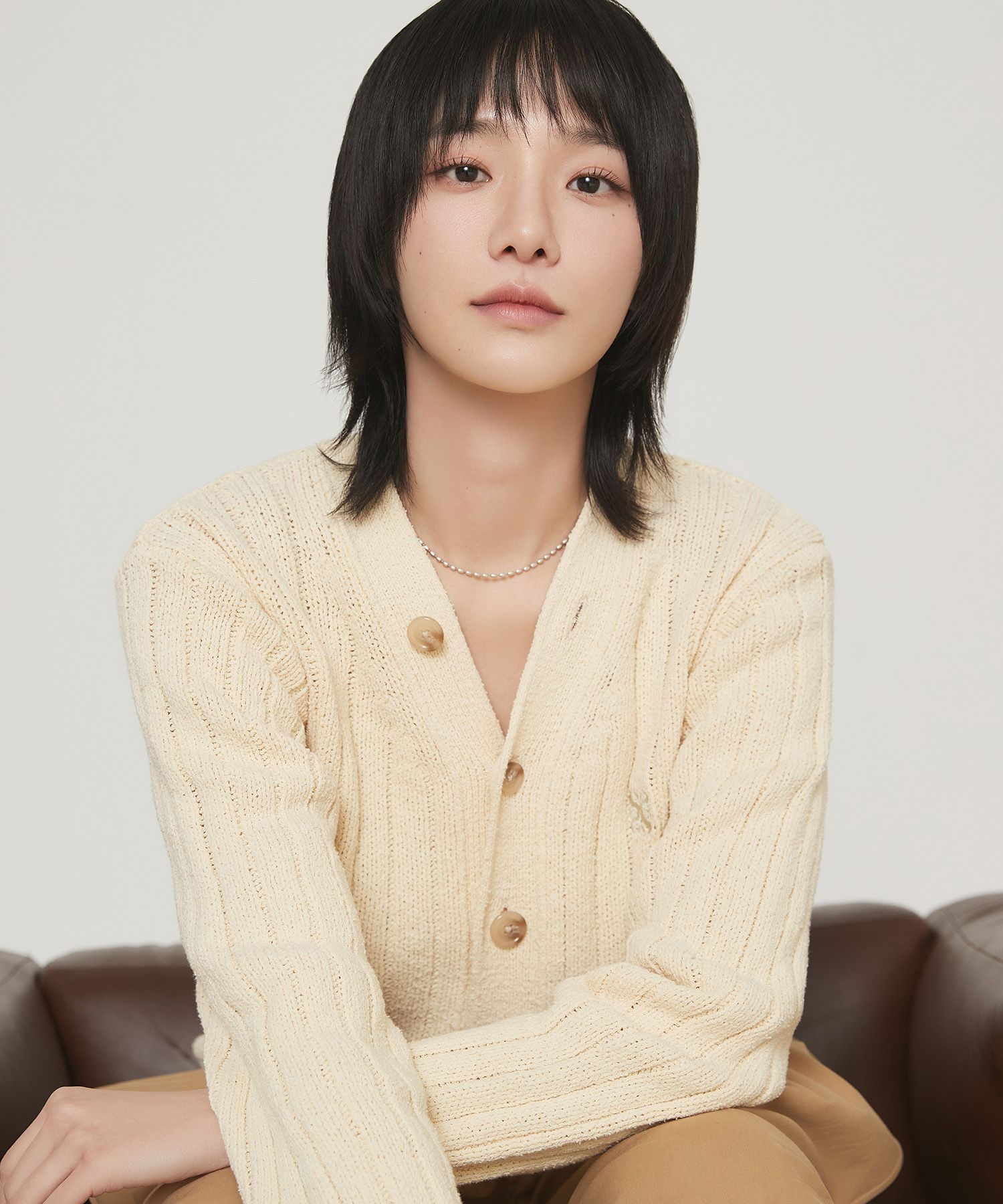 MUSINSA | SATUR Faro oversized bouclé cardigan butter cream