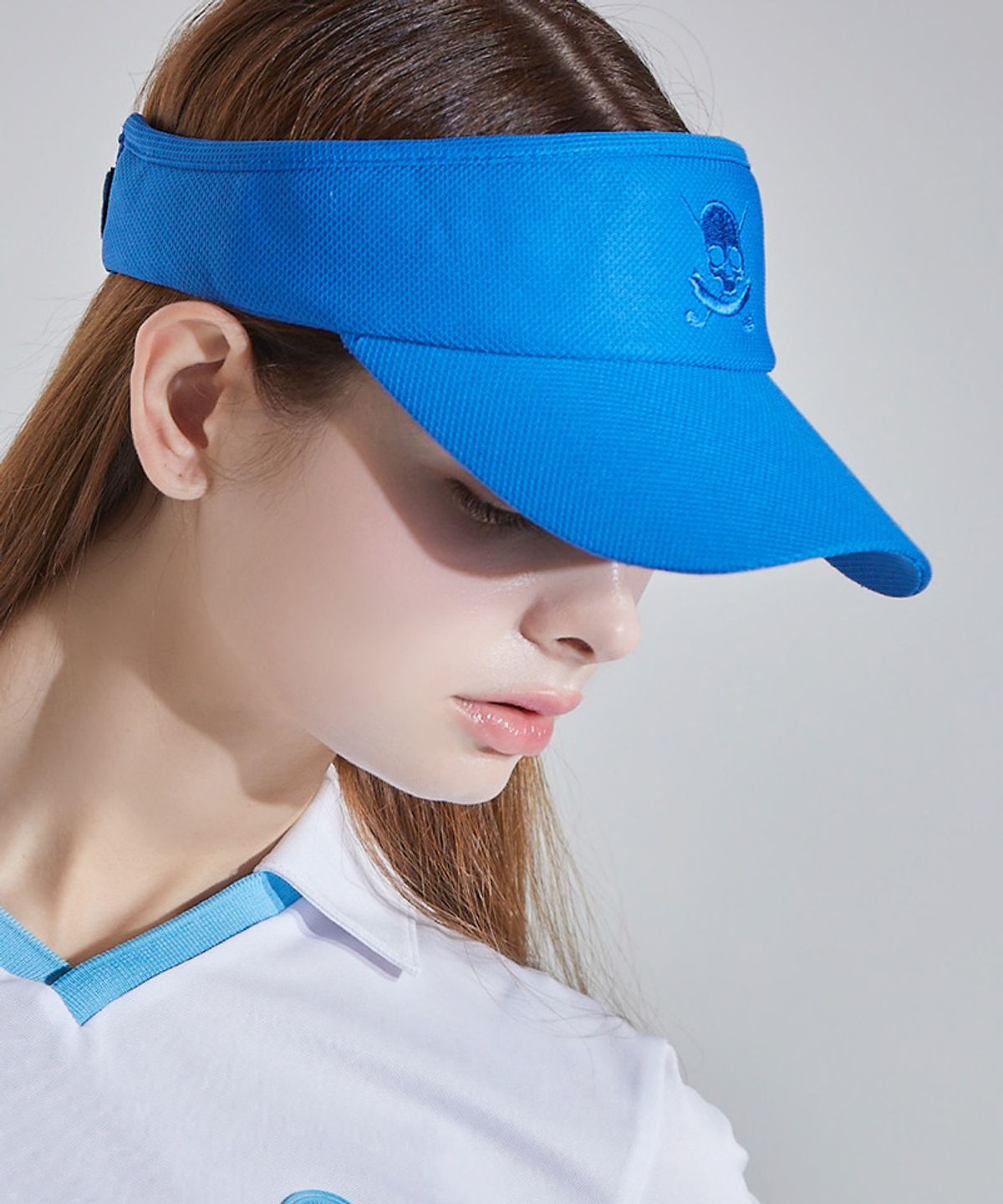츄쿠츄(CHUCUCHU) C23M-HT003W 캔디 파스텔 바이저 (Blue/White C logo)