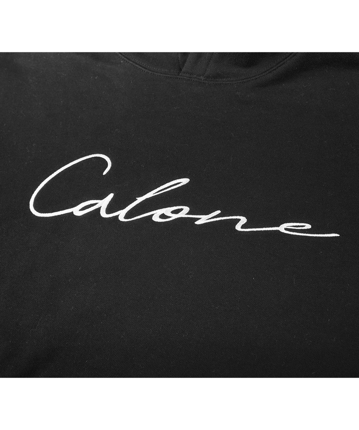 칼론(CALONE) 스크로우 오버사이즈 후드 티셔츠 블랙
