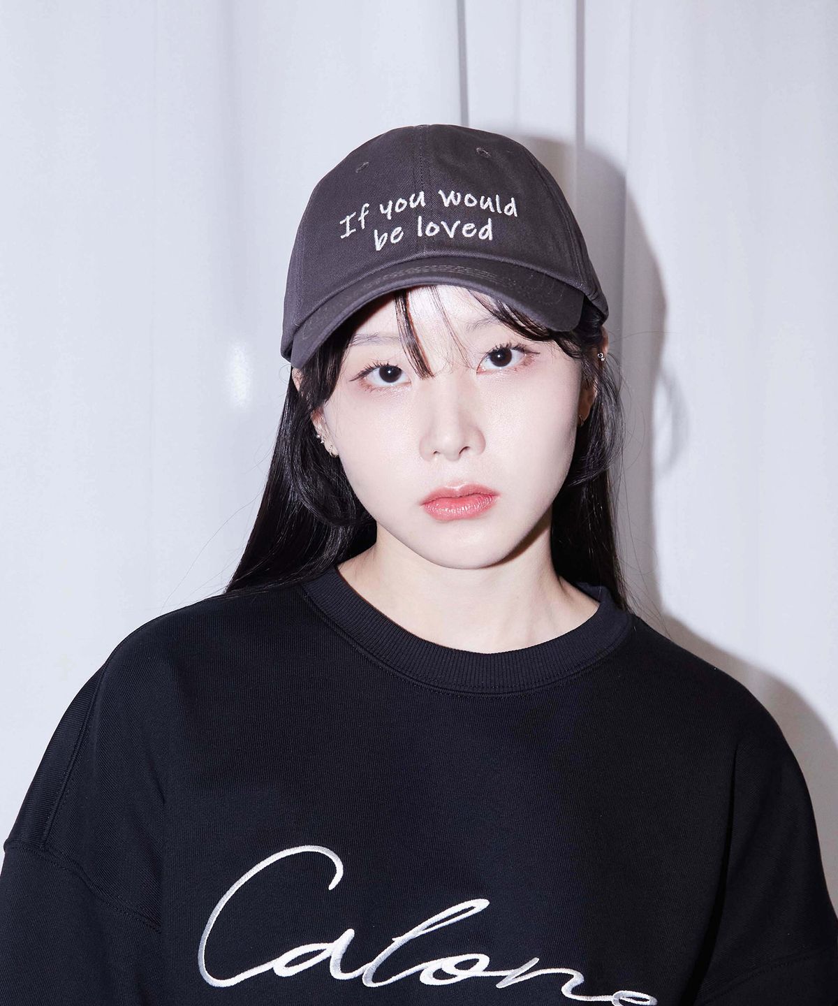 칼론(CALONE) If you would be loved 코튼 볼캡 챠콜
