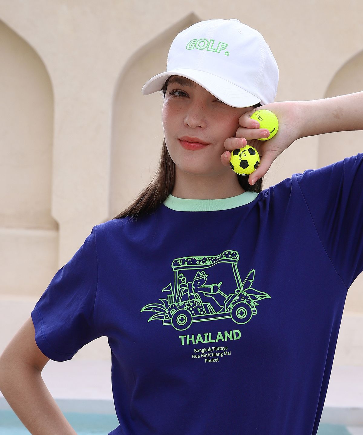파이브아워스(5HOURS) GOLF/DOPE BALL CAP_WHITE
