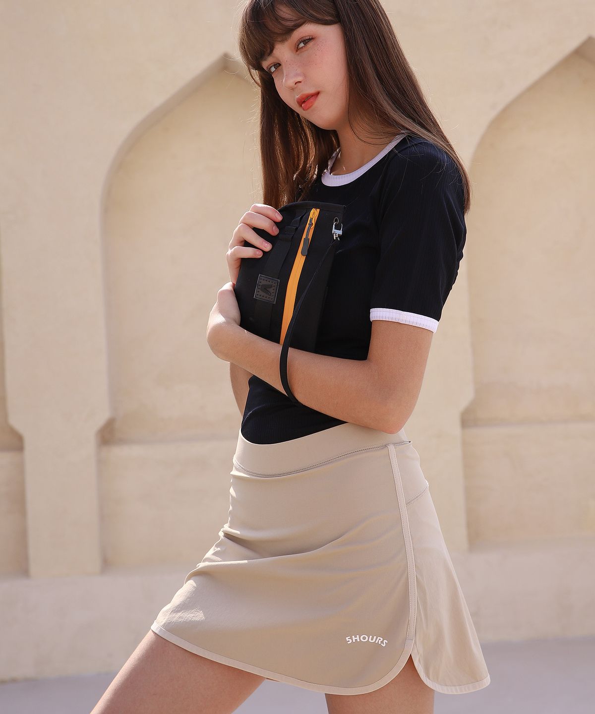 파이브아워스(5HOURS) FLEX TWO TONE 4-WAY SKORT_BEIGE