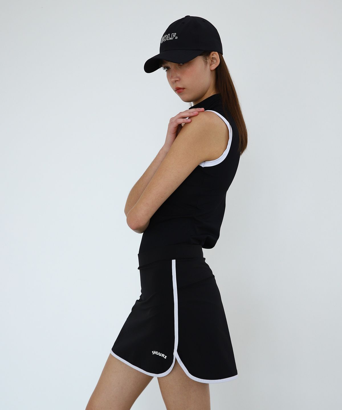 파이브아워스(5HOURS) FLEX TWO TONE 4-WAY SKORT_BLACK