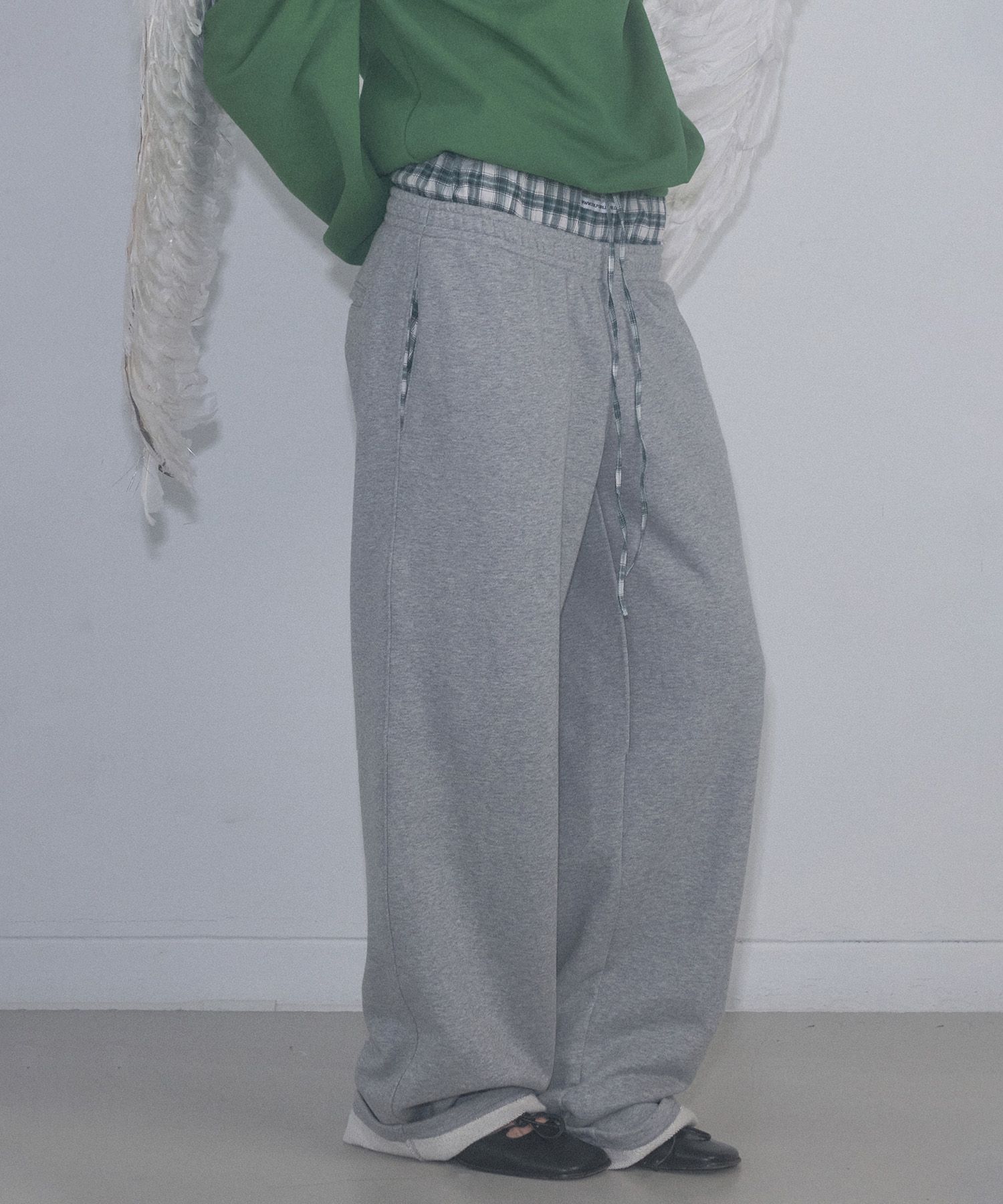 ★SCULPTOR★ Boxer Layered Sweatpants Melange Gray SC24S412N MUSINSA | SCULPTOR Boxer Layered Sweatpants Melange Gray