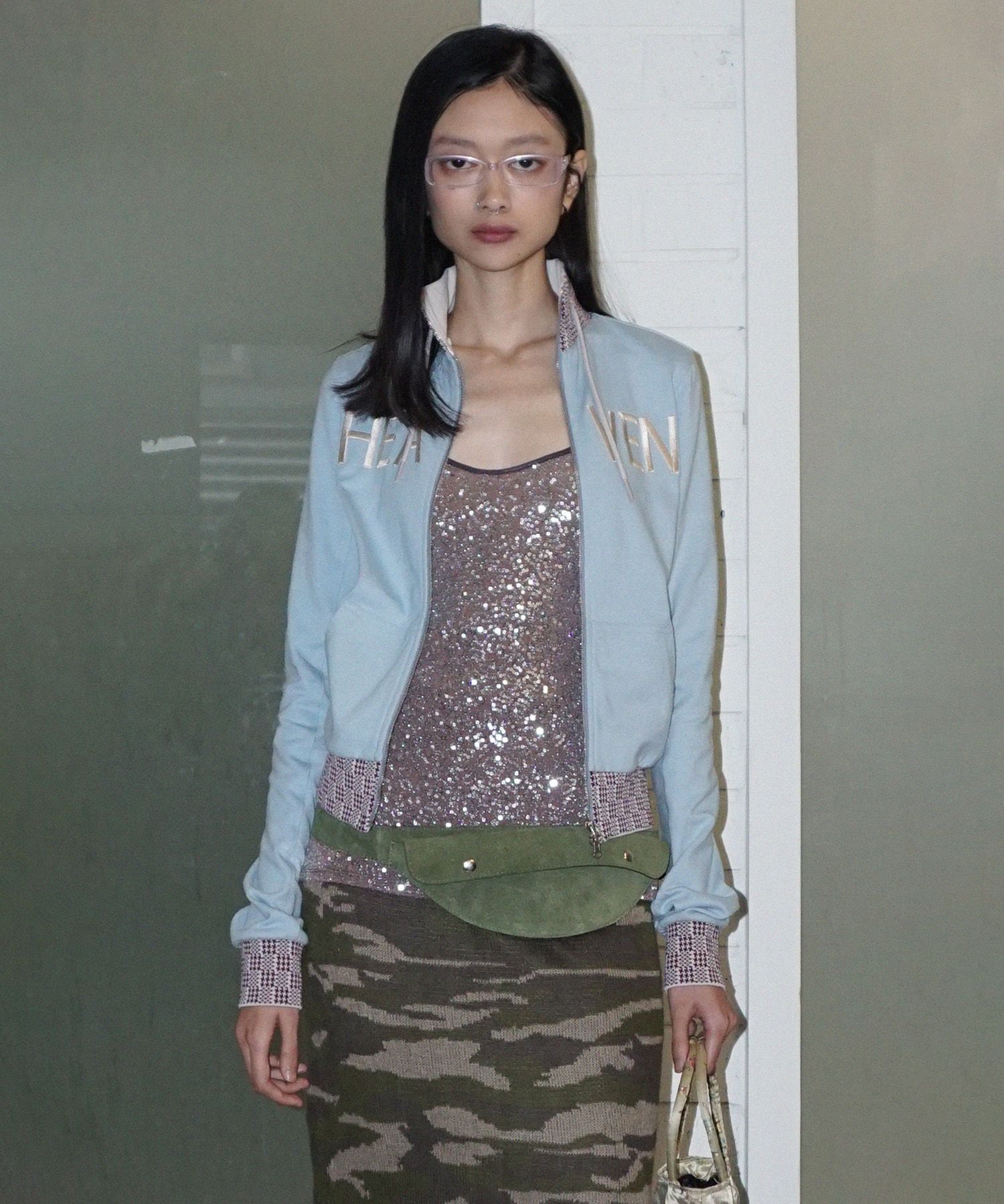 MUSINSA | SCULPTOR Heavenly Gingham Track Jacket Baby Blue