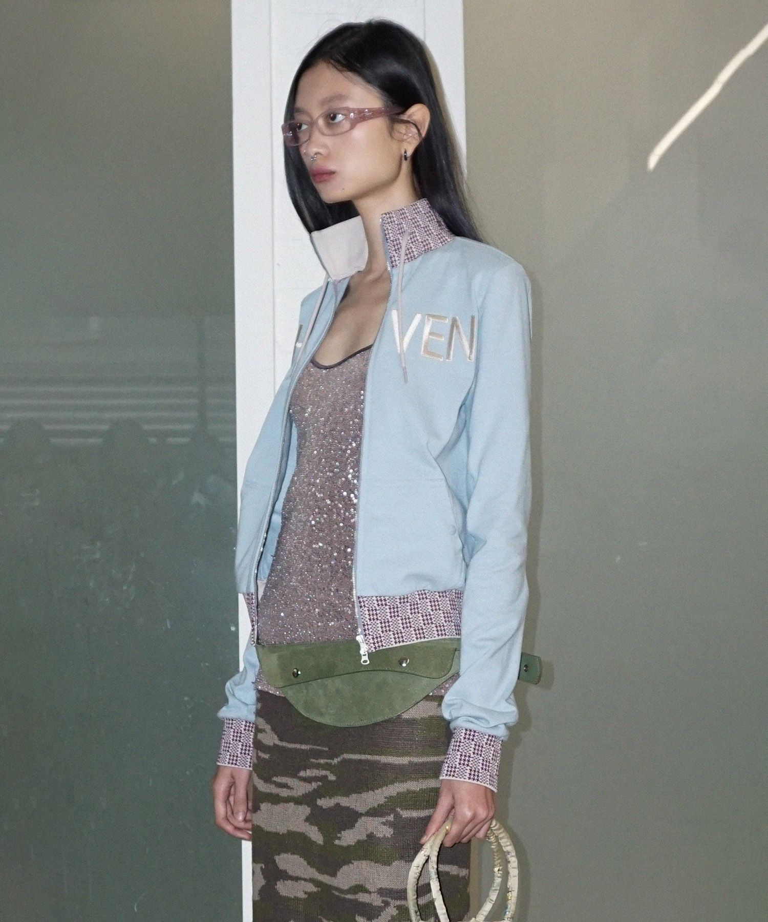 MUSINSA | SCULPTOR Heavenly Gingham Track Jacket Baby Blue