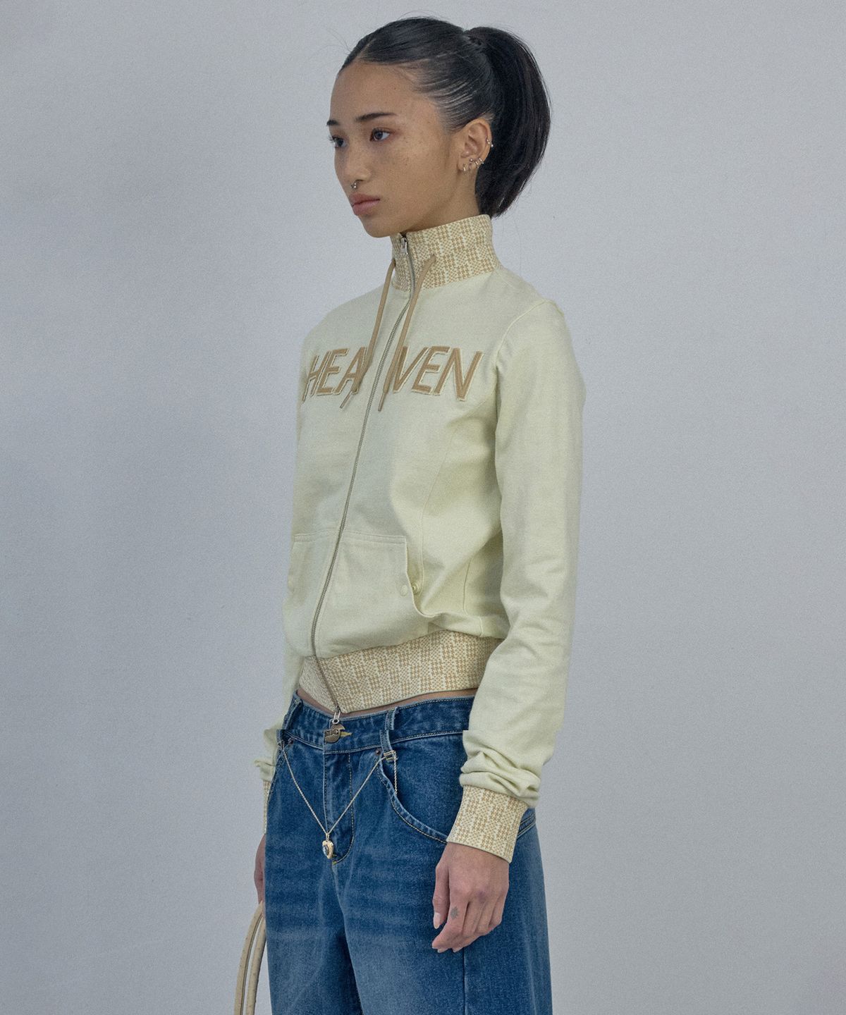 스컬프터(SCULPTOR) Heavenly Gingham Track Jacket Lemon Butter