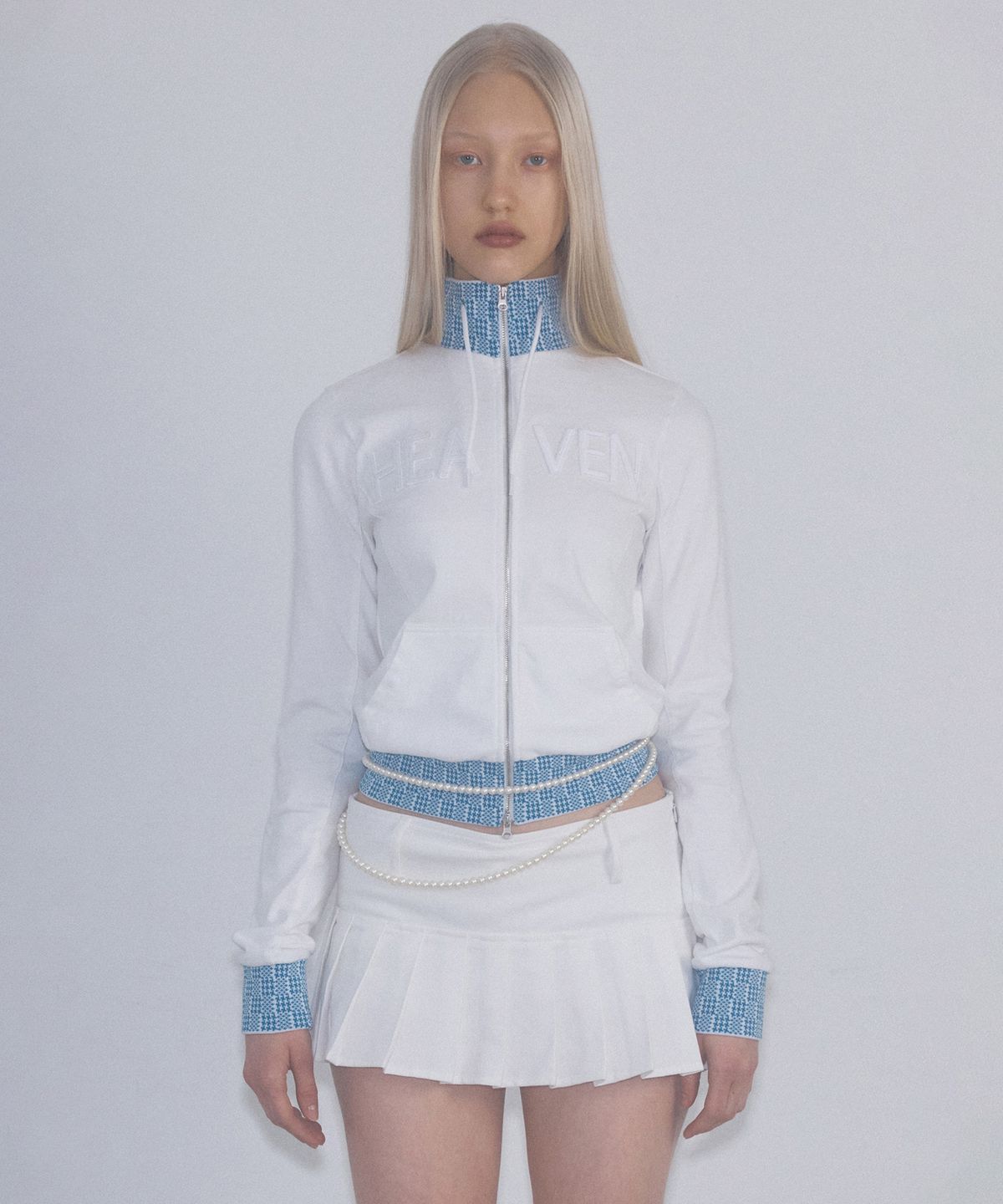 스컬프터(SCULPTOR) Heavenly Gingham Track Jacket White