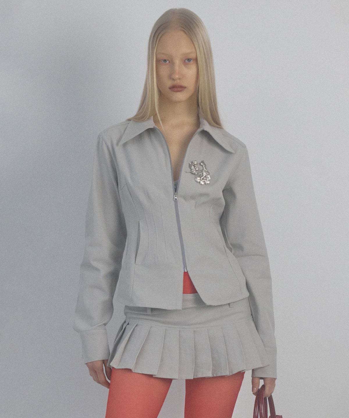 스컬프터(SCULPTOR) Cotton Zip-Up Jacket Ice Gray
