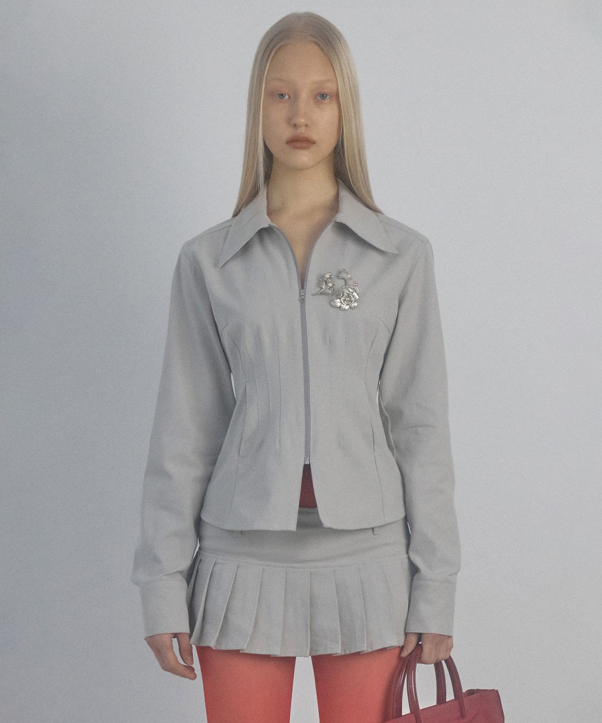 스컬프터(SCULPTOR) Cotton Zip-Up Jacket Ice Gray