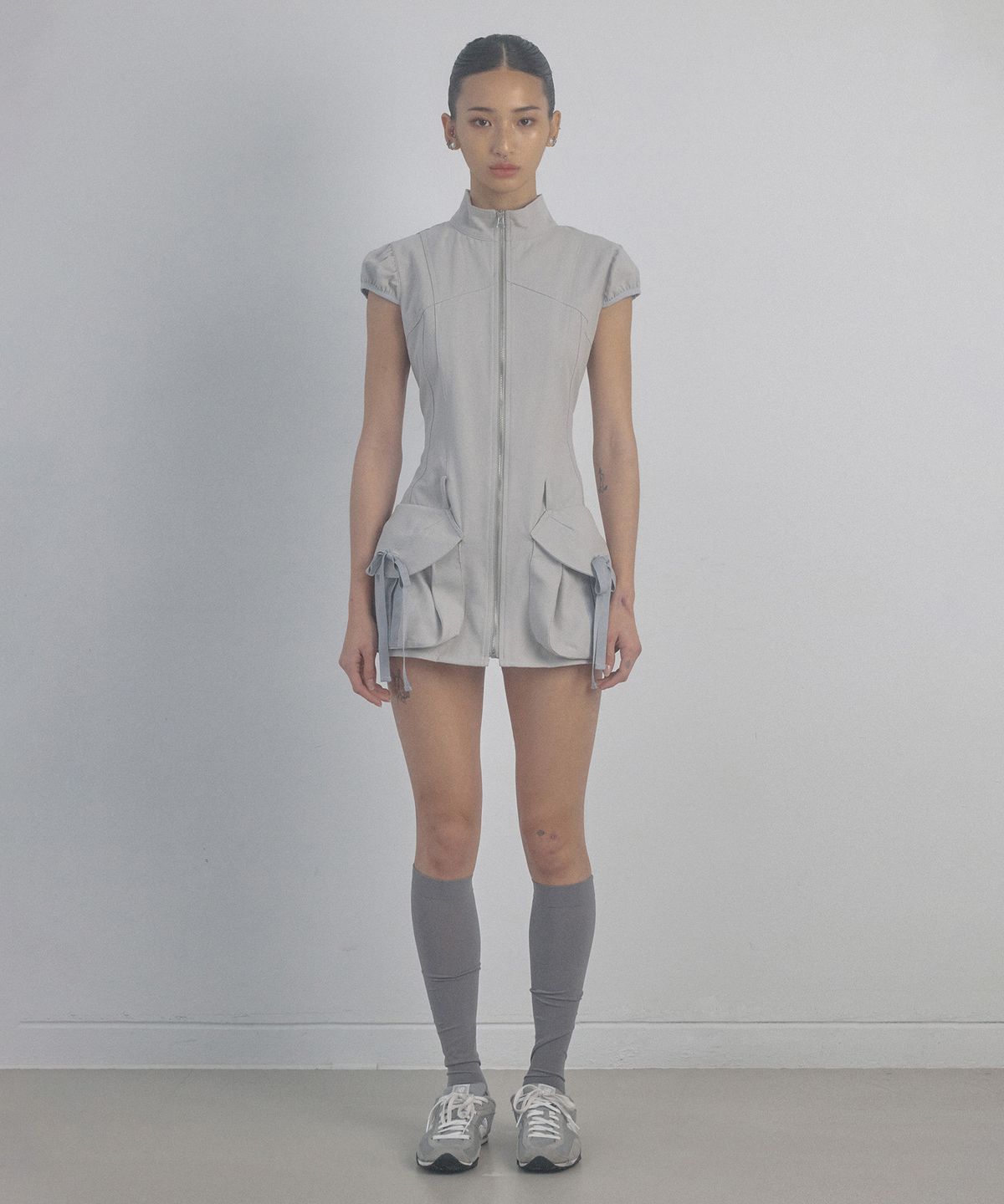 스컬프터(SCULPTOR) Cargo Zip-Up Dress Ice Gray