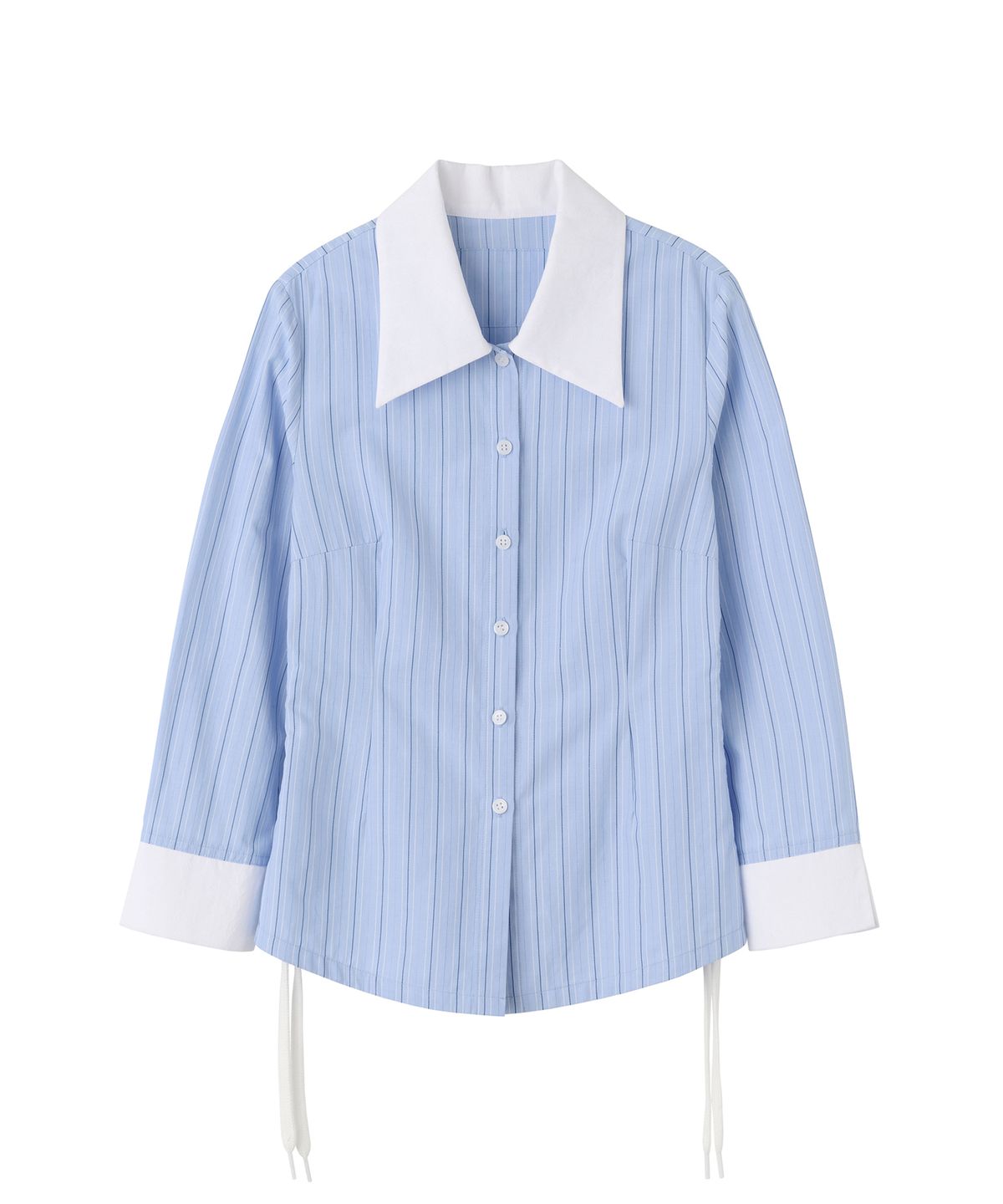 스컬프터(SCULPTOR) Shoelace Shirring Shirt Classic Blue