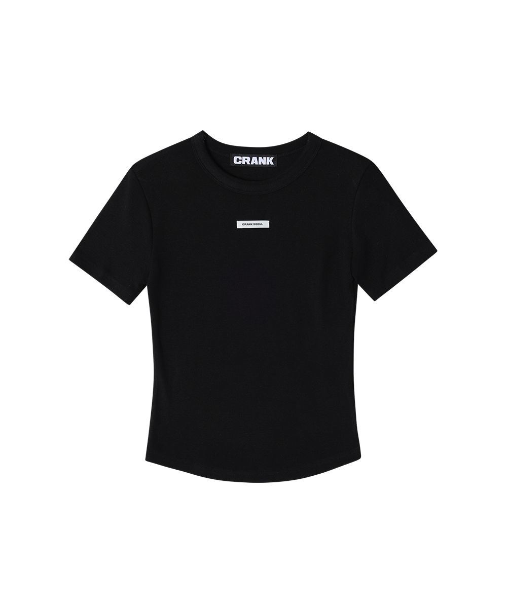 CRANK ブラック Tシャツ crew neck basic top MUSINSA | CRANK Crew neck basic top_black