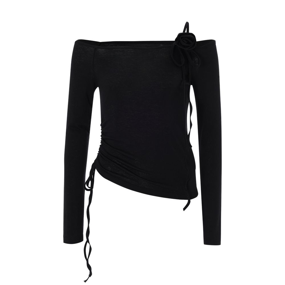 ★CRANK★ROSE STRING OFF SHOULDER TOP_BLACK★正規品/直送料込 MUSINSA | CRANK Rose string off-shoulder top_black