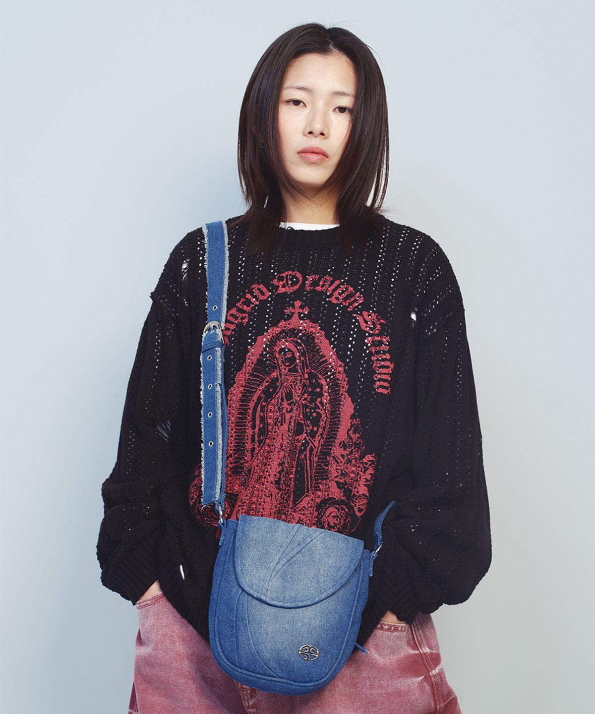 마하그리드(MAHAGRID) DENIM CROSS BAG BLUE(MG2ESMAB51A)