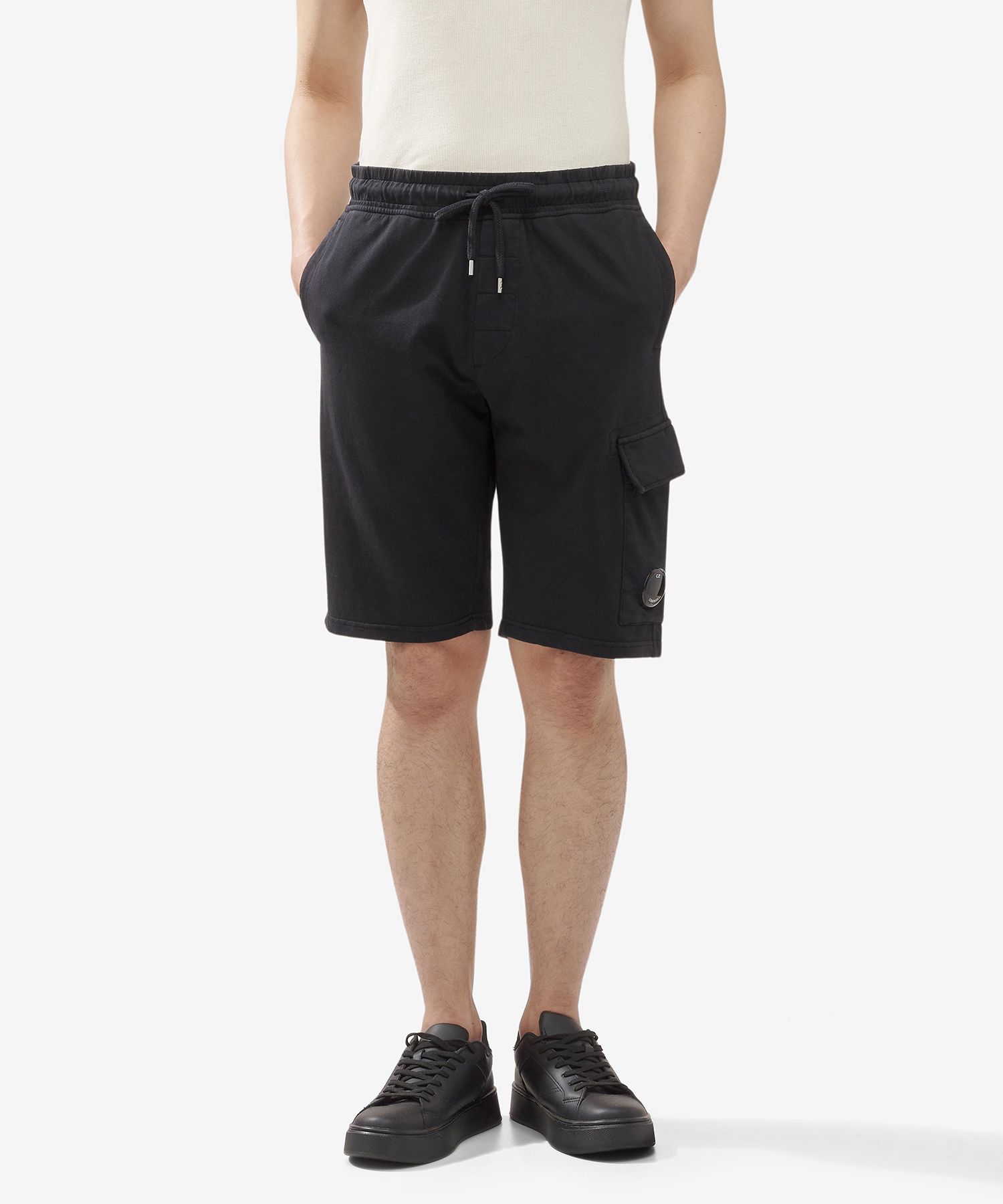 MUSINSA | CP Company Light Fleece Cargo Shorts - Black