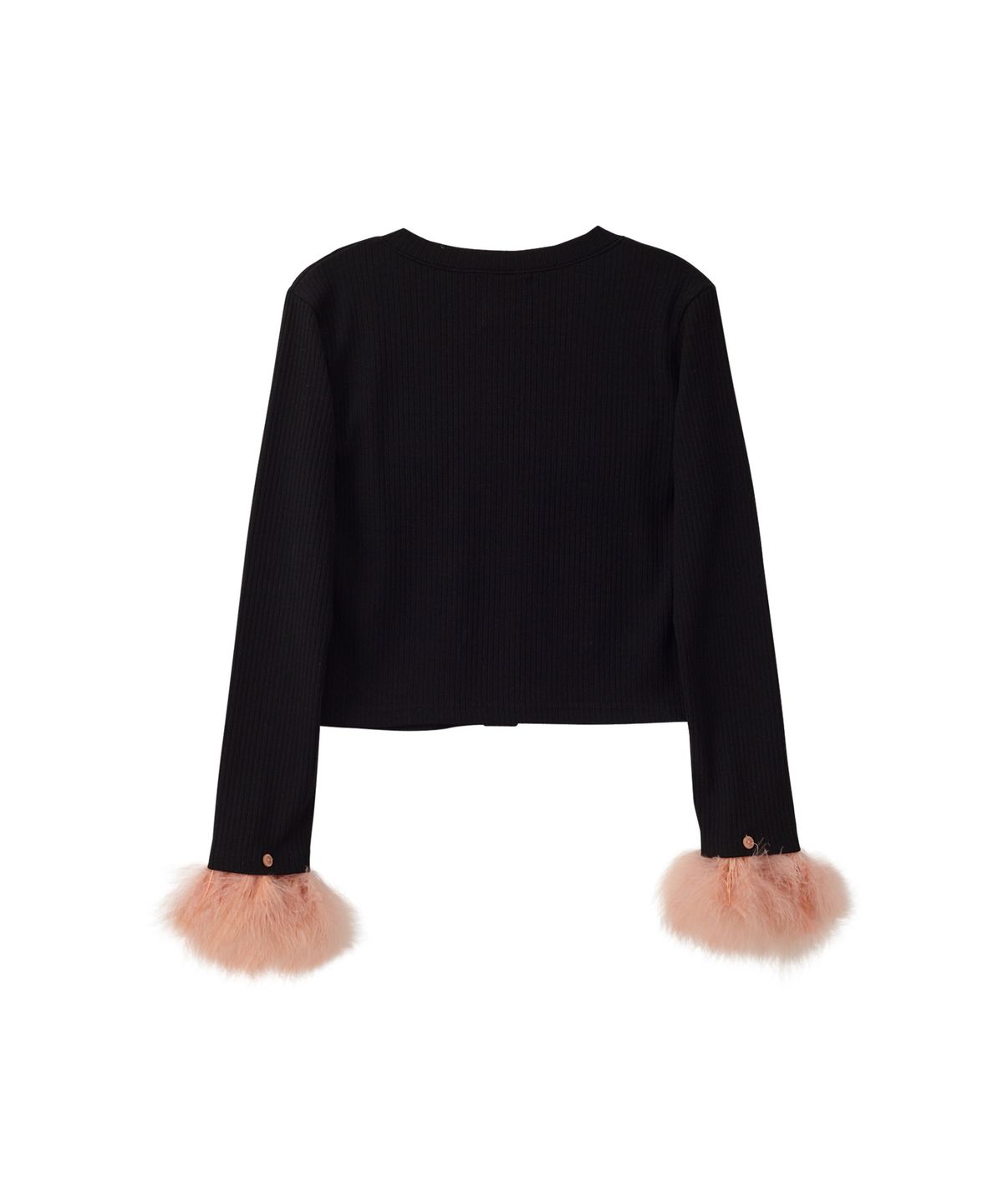 살롱 드 욘(SALON DE YOHN) Fur Trimming Cardigan_ Black