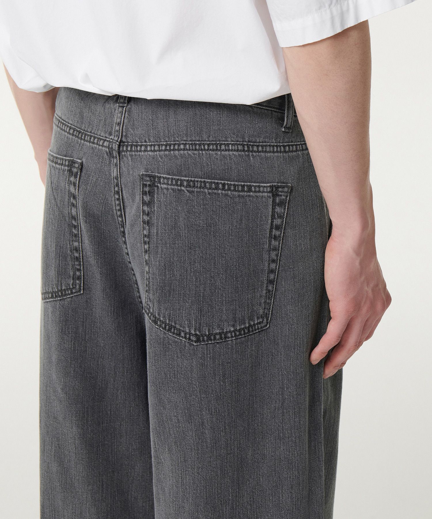 MUSINSA | MUSINSA STANDARD Linen-like semi-balloon denim