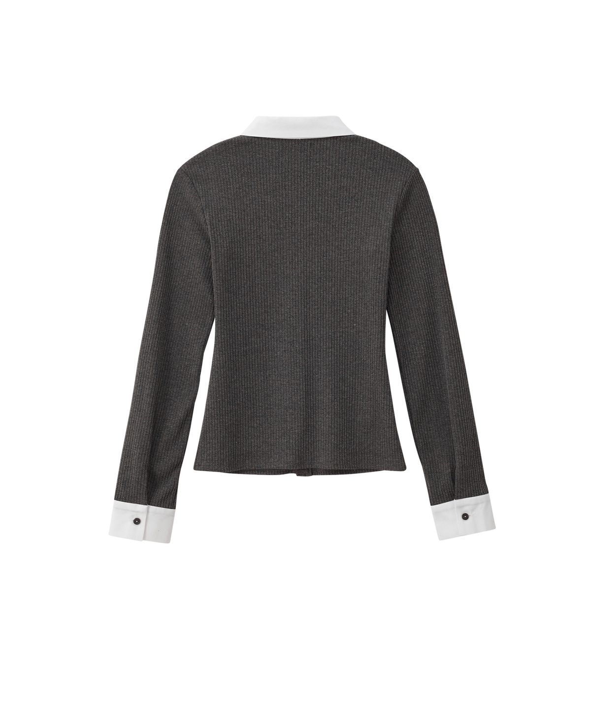살롱 드 욘(SALON DE YOHN) Shirt Detail Cardigan_ Gray