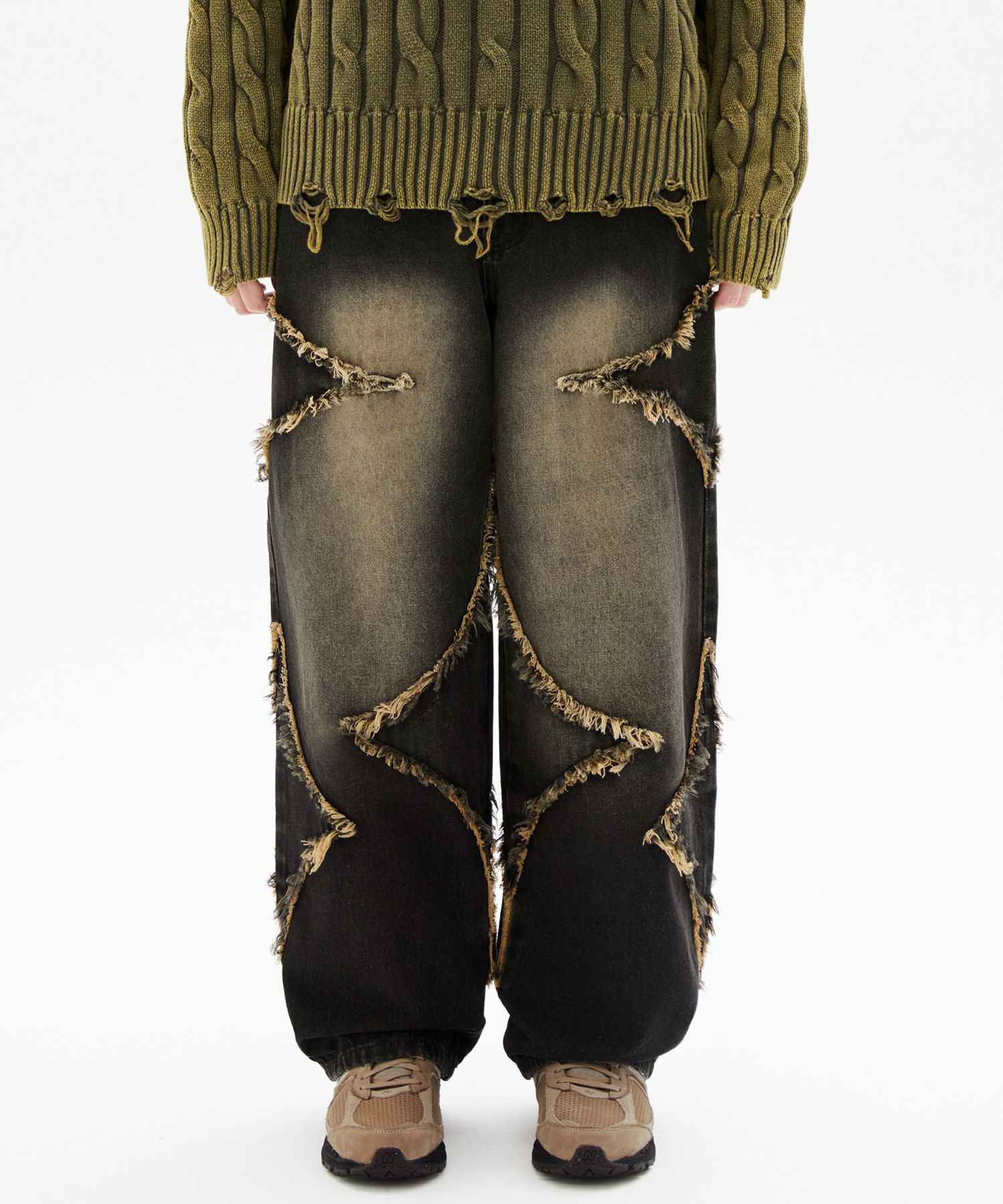 【SATIIIZ】Radim pintuck washing denim pants SATIIIZ (サティーズ) - ラディムピンタックウォッシングデニム