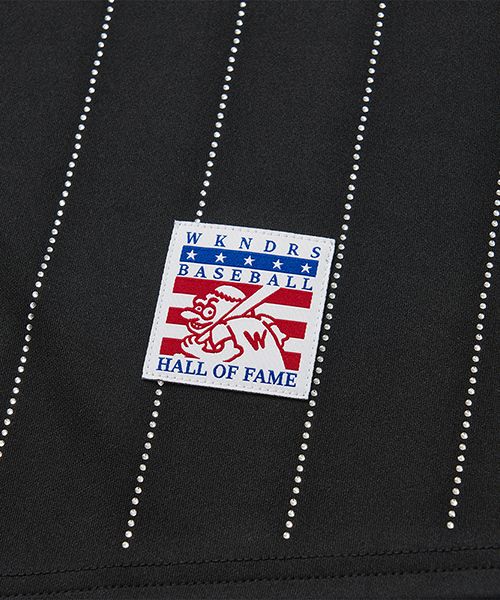 MUSINSA公式 | WKNDRS RHINESTONE BASEBALL JERSEY (BLACK)