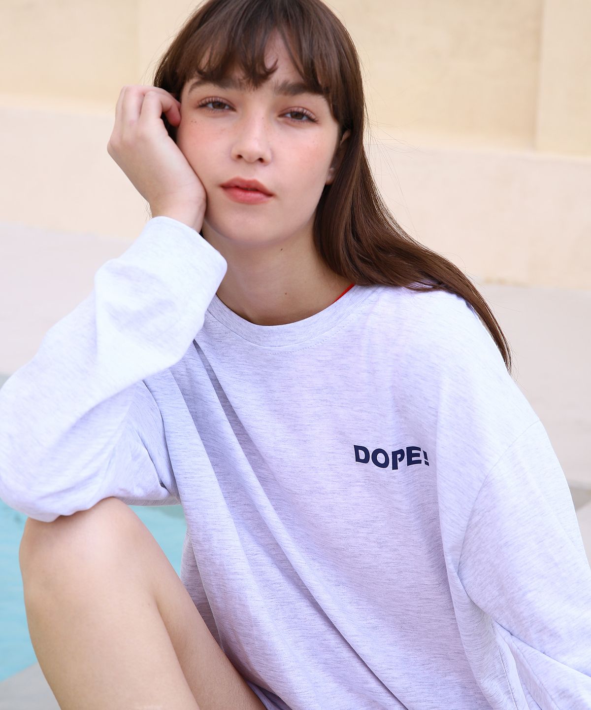 파이브아워스(5HOURS) DOPE LONG T-SHIRTS_WHITE/MELANGE