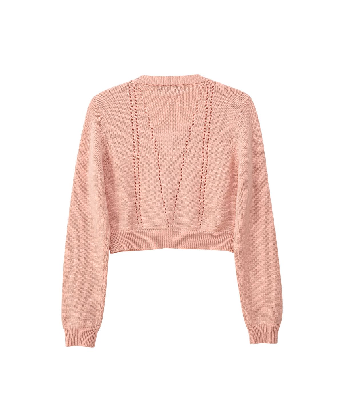 살롱 드 욘(SALON DE YOHN) Ribbon Punching Cardigan_ Peach