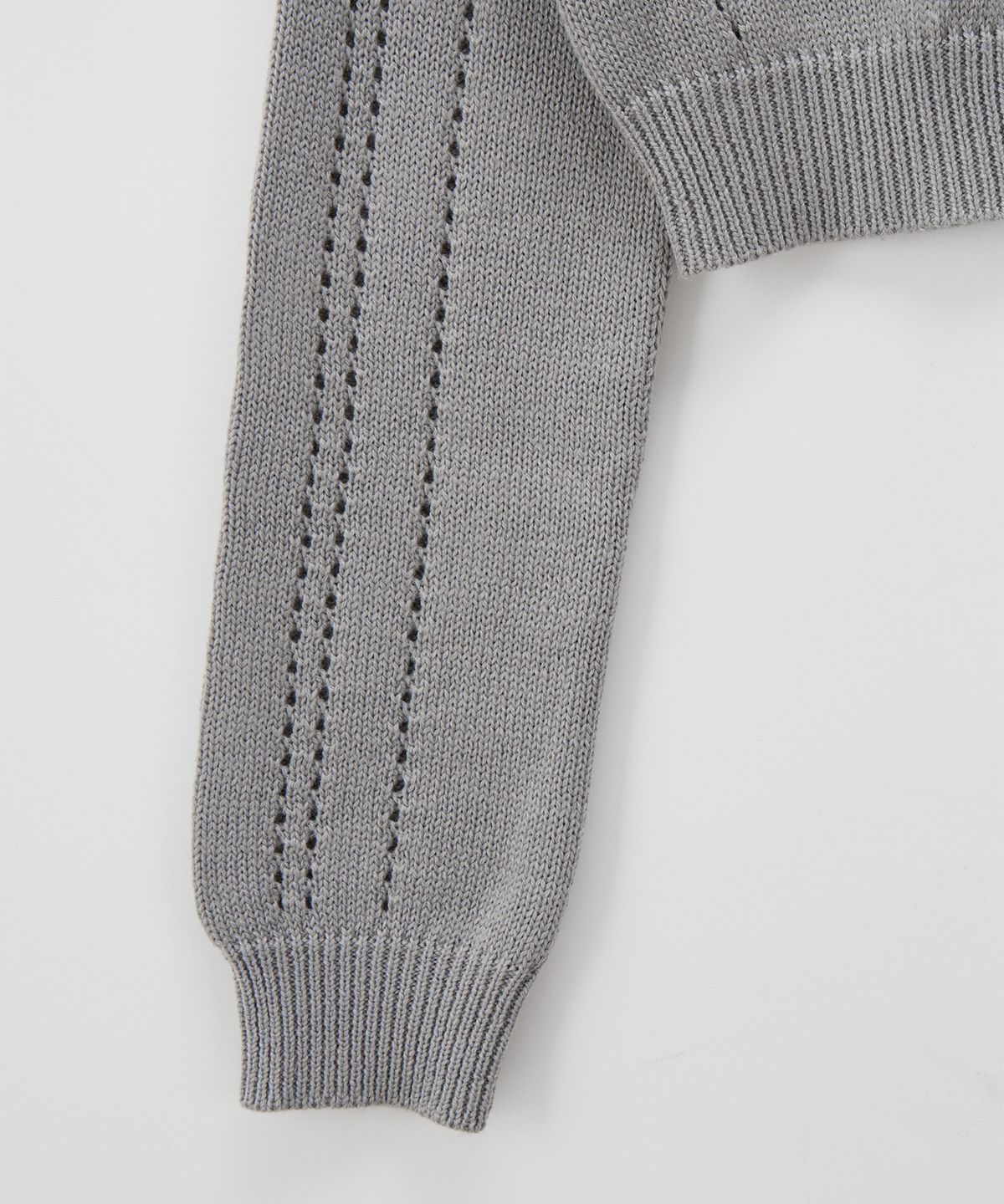 살롱 드 욘(SALON DE YOHN) Ribbon Punching Cardigan_ Gray