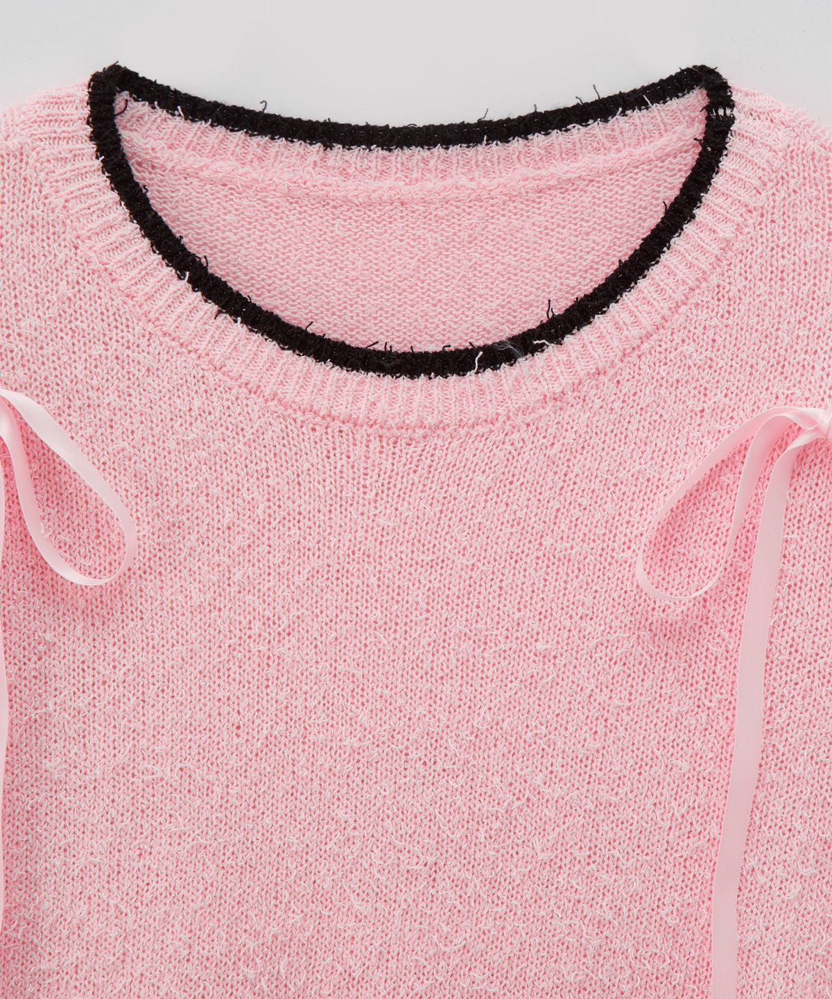 살롱 드 욘(SALON DE YOHN) Ribbon Point Knit Top_ Pink