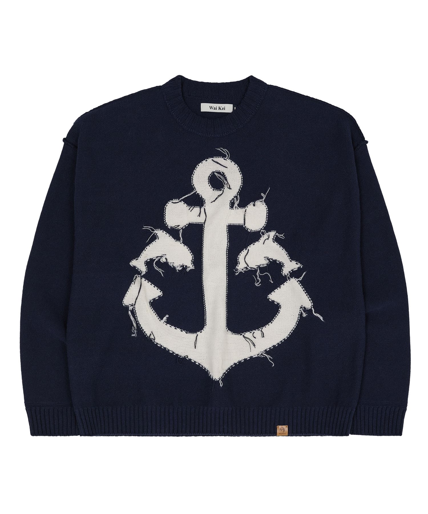 さらに100円引き◆WAI KEI◆Marine reversible graphic knit MUSINSA | WAI KEI Marine reversible graphic knit navy