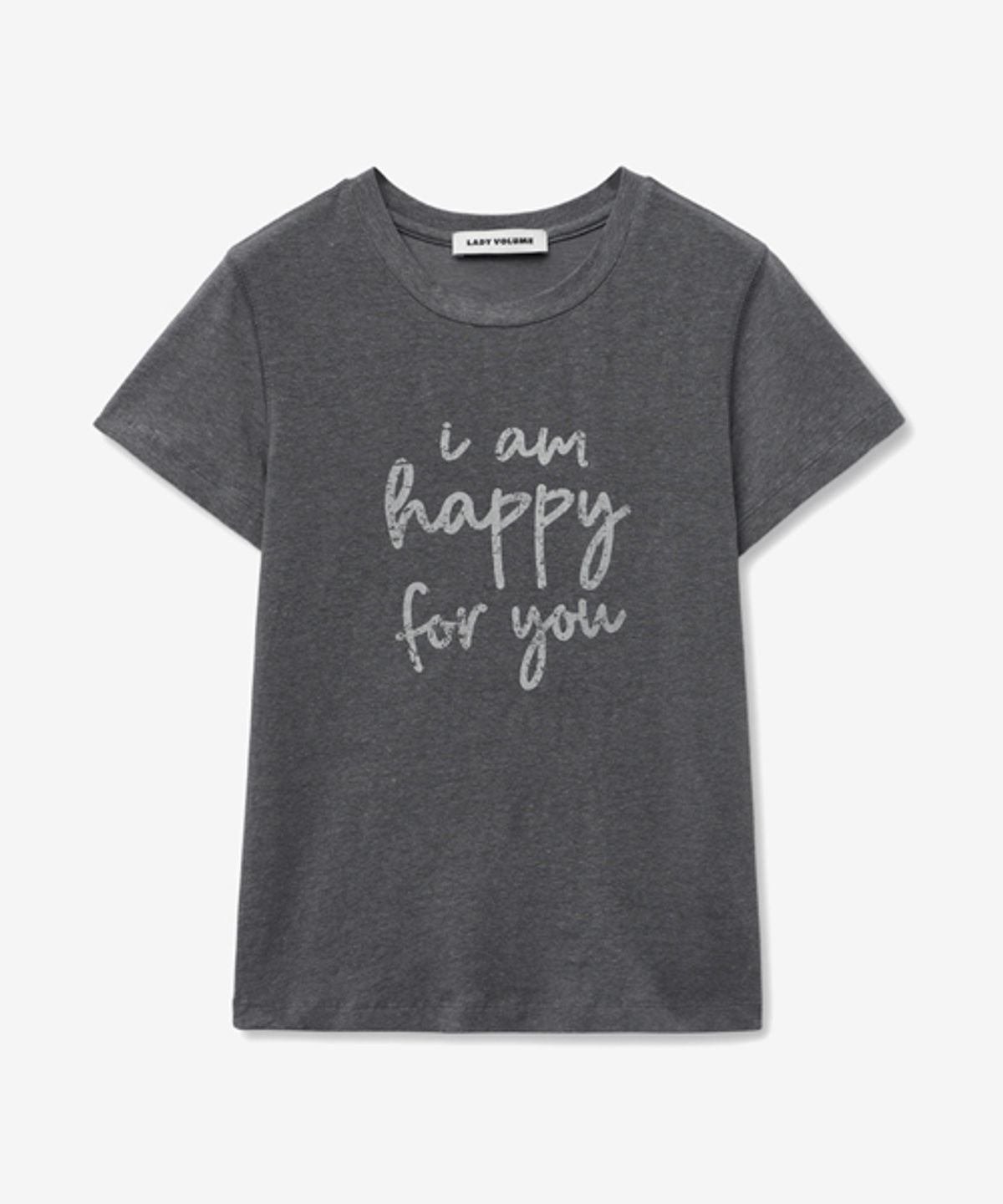 레이디 볼륨(LADY VOLUME) LETTERING CROP T-SHIRT_GRAY