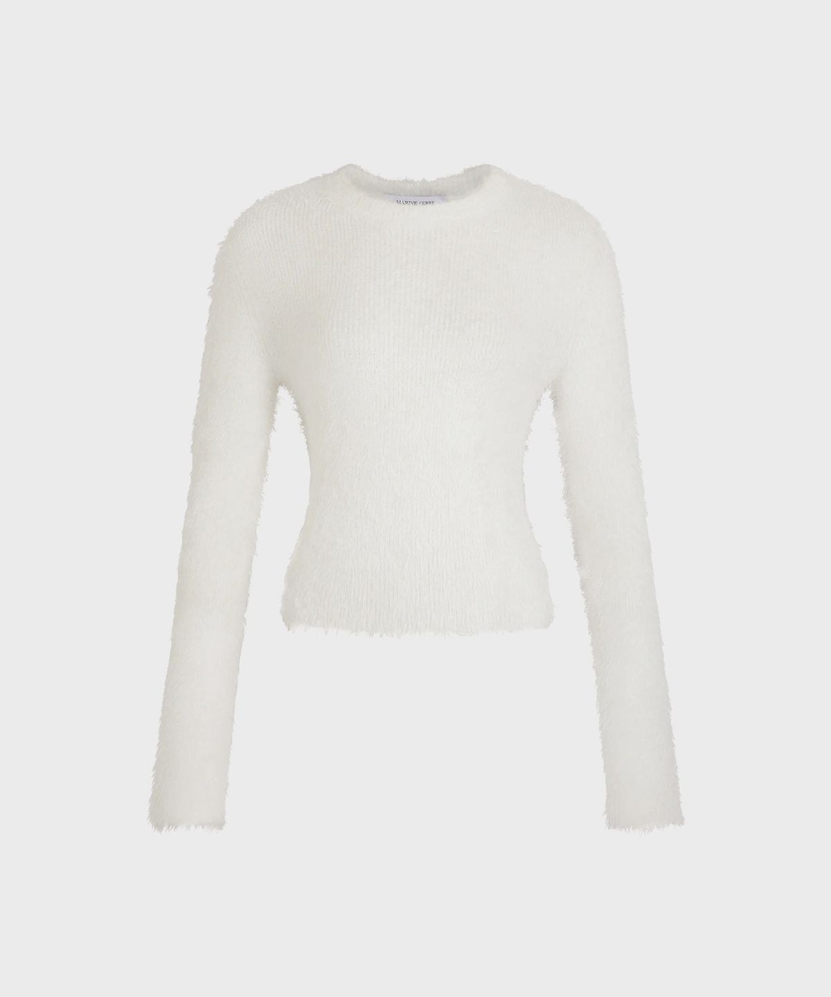 마린 세르(MARINE SERRE) (W) 와일드 퍼피 니트 크루넥 풀오버 오프 화이트 WILD PUFFY KNIT CREWNECK PULLOVER OFF WHITE