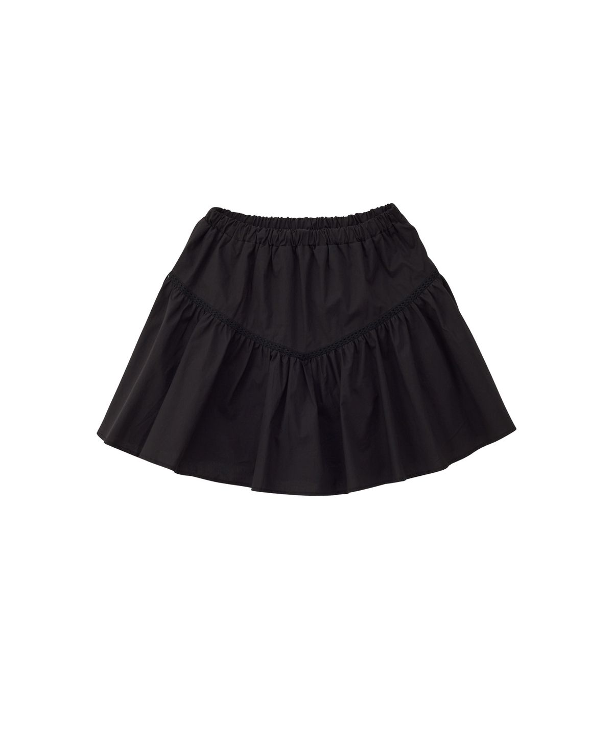 살롱 드 욘(SALON DE YOHN) Ribbon Shirring Mini Skirt_ Black