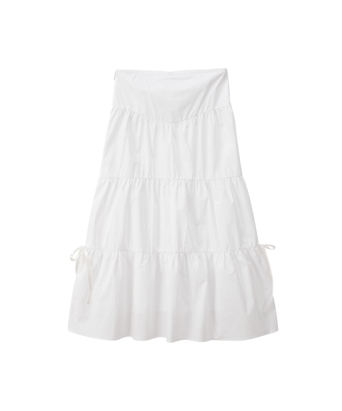 살롱 드 욘(SALON DE YOHN) Romantic Ribbon Long Skirt_ White
