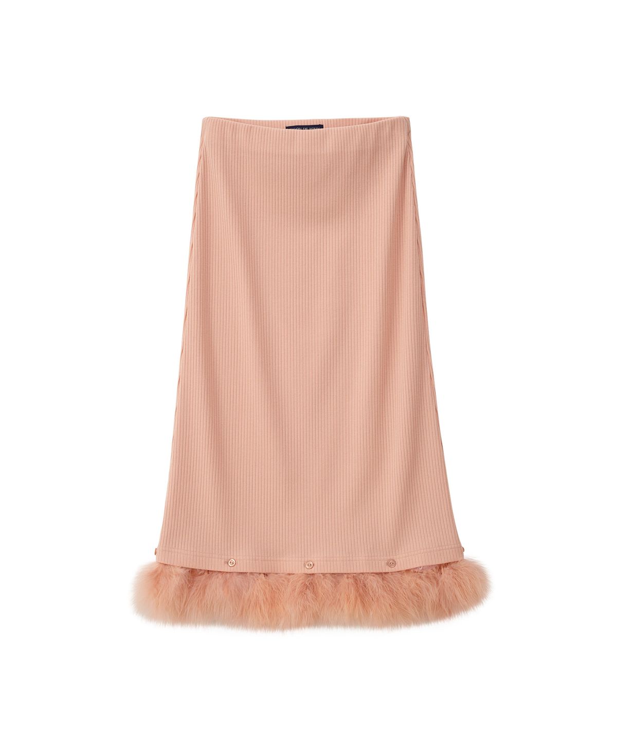 살롱 드 욘(SALON DE YOHN) Fur Trimming Skirt_ Peach