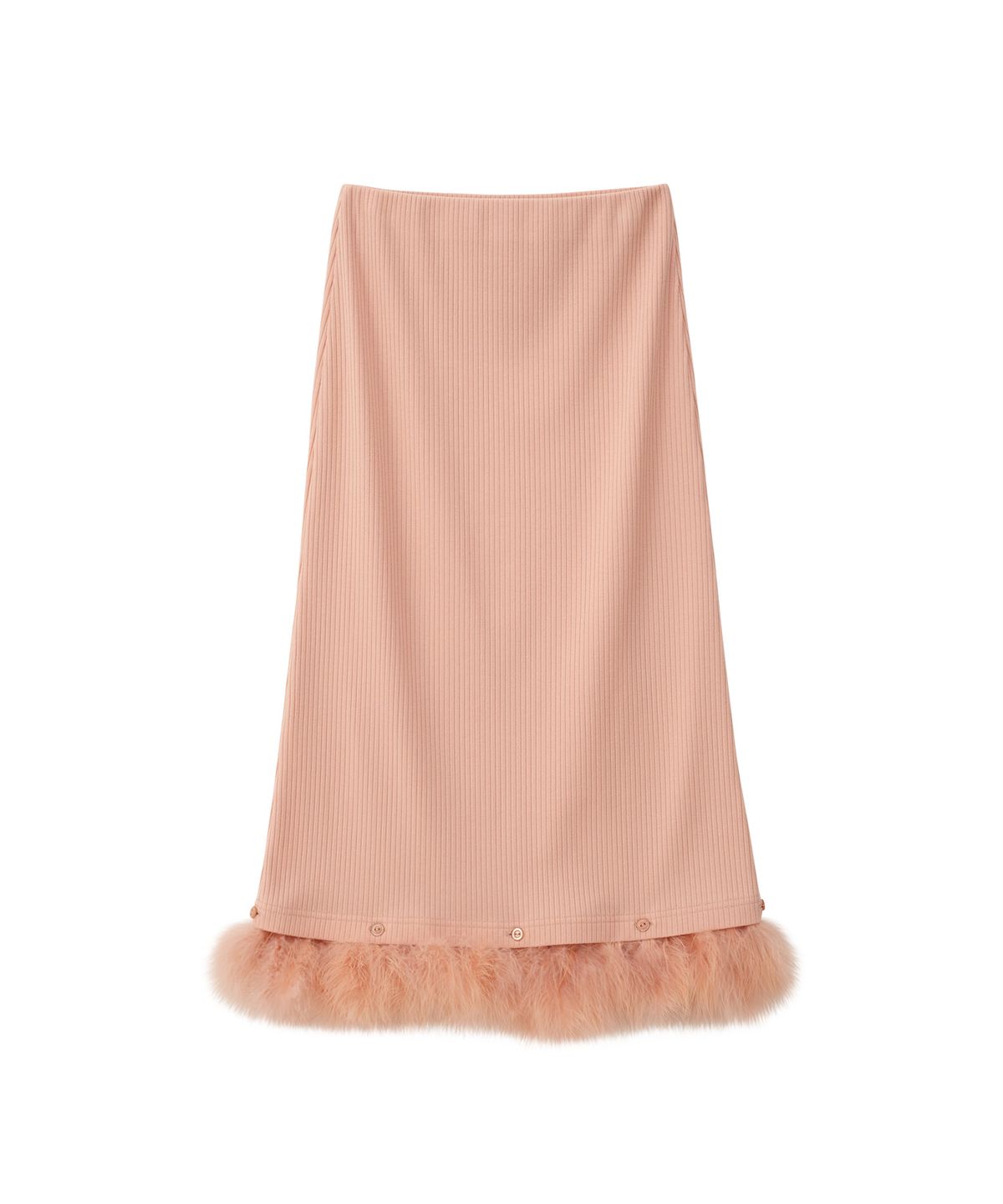 살롱 드 욘(SALON DE YOHN) Fur Trimming Skirt_ Peach