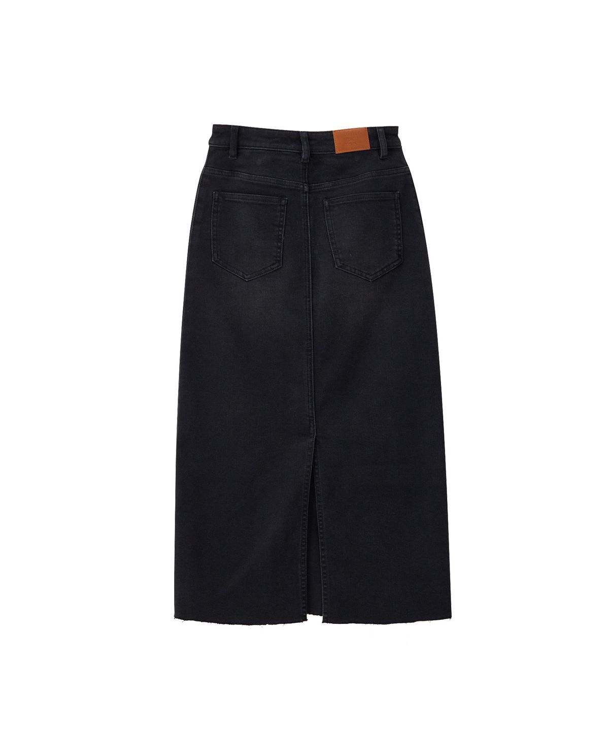 살롱 드 욘(SALON DE YOHN) Straight Denim Long Skirt_ Dark Gray