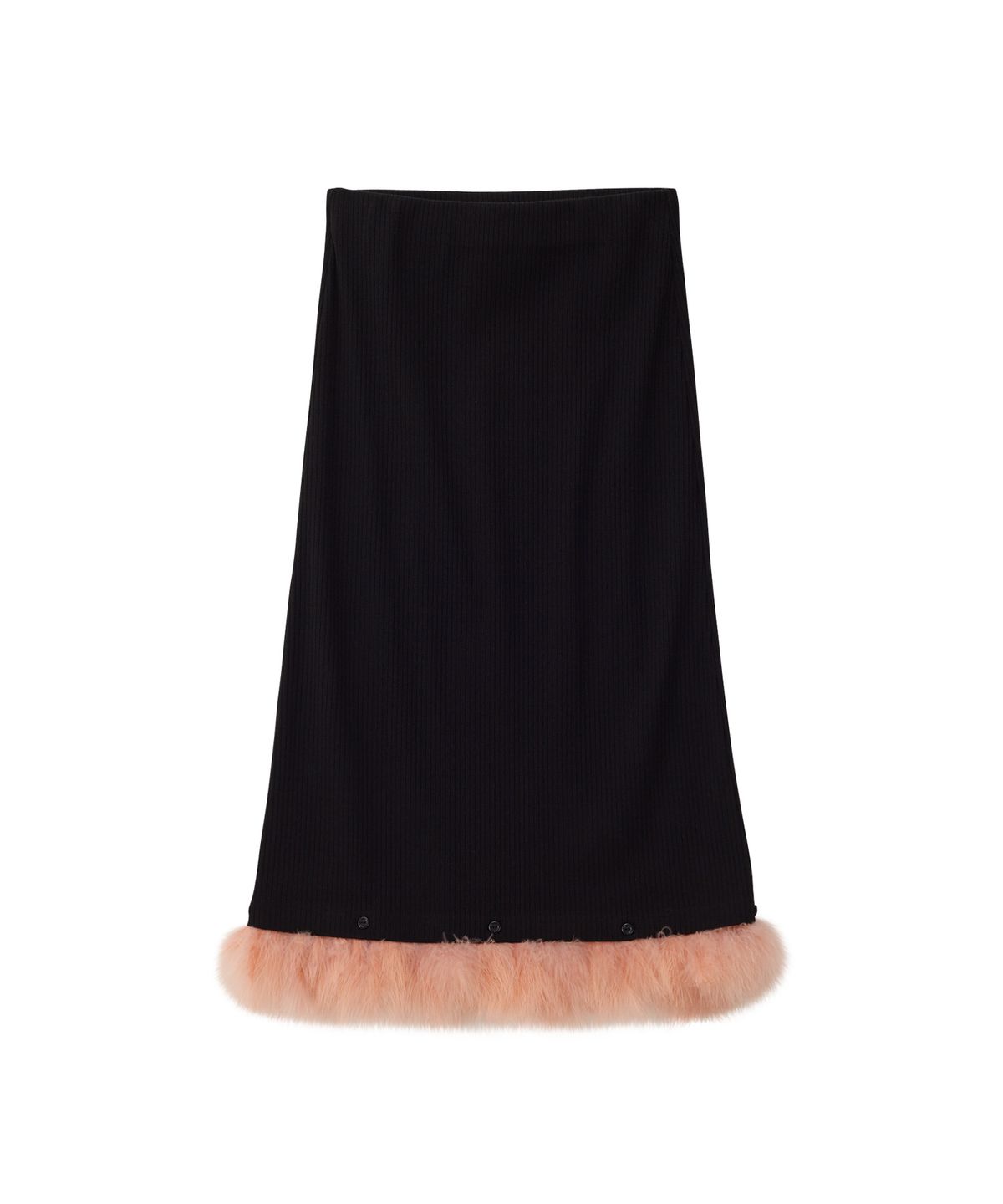 살롱 드 욘(SALON DE YOHN) Fur Trimming Skirt_ Black