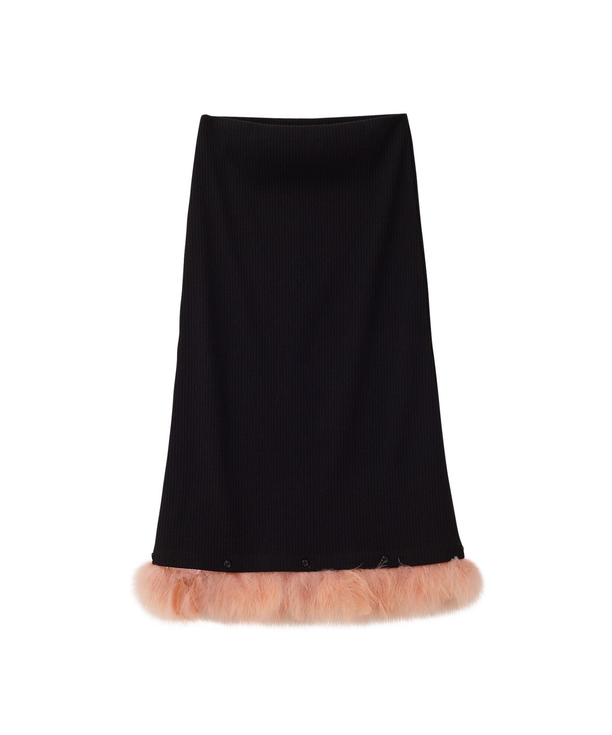 살롱 드 욘(SALON DE YOHN) Fur Trimming Skirt_ Black