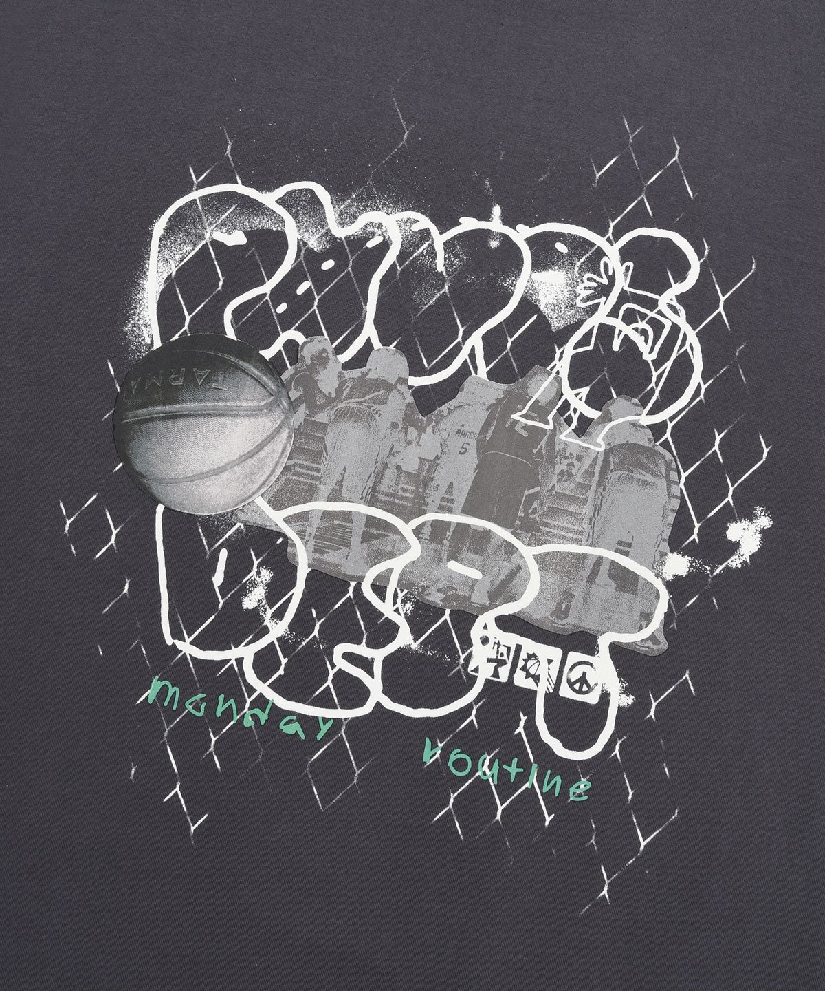 피지컬 디파트먼트(PHYSICAL DEPARTMENT) 컬리지 베스킷볼 레이어드 롱슬리브_차콜