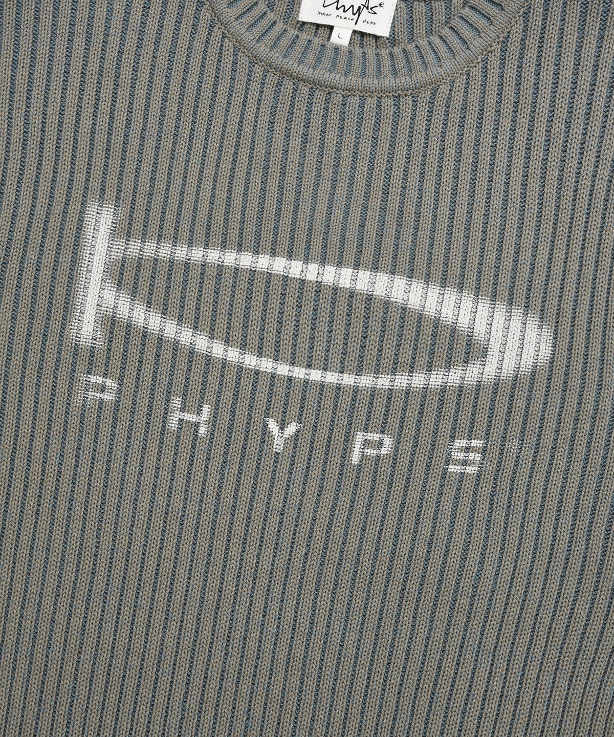 피지컬 디파트먼트(PHYSICAL DEPARTMENT) P-ACTIVE 투톤 립 니트 그레이지