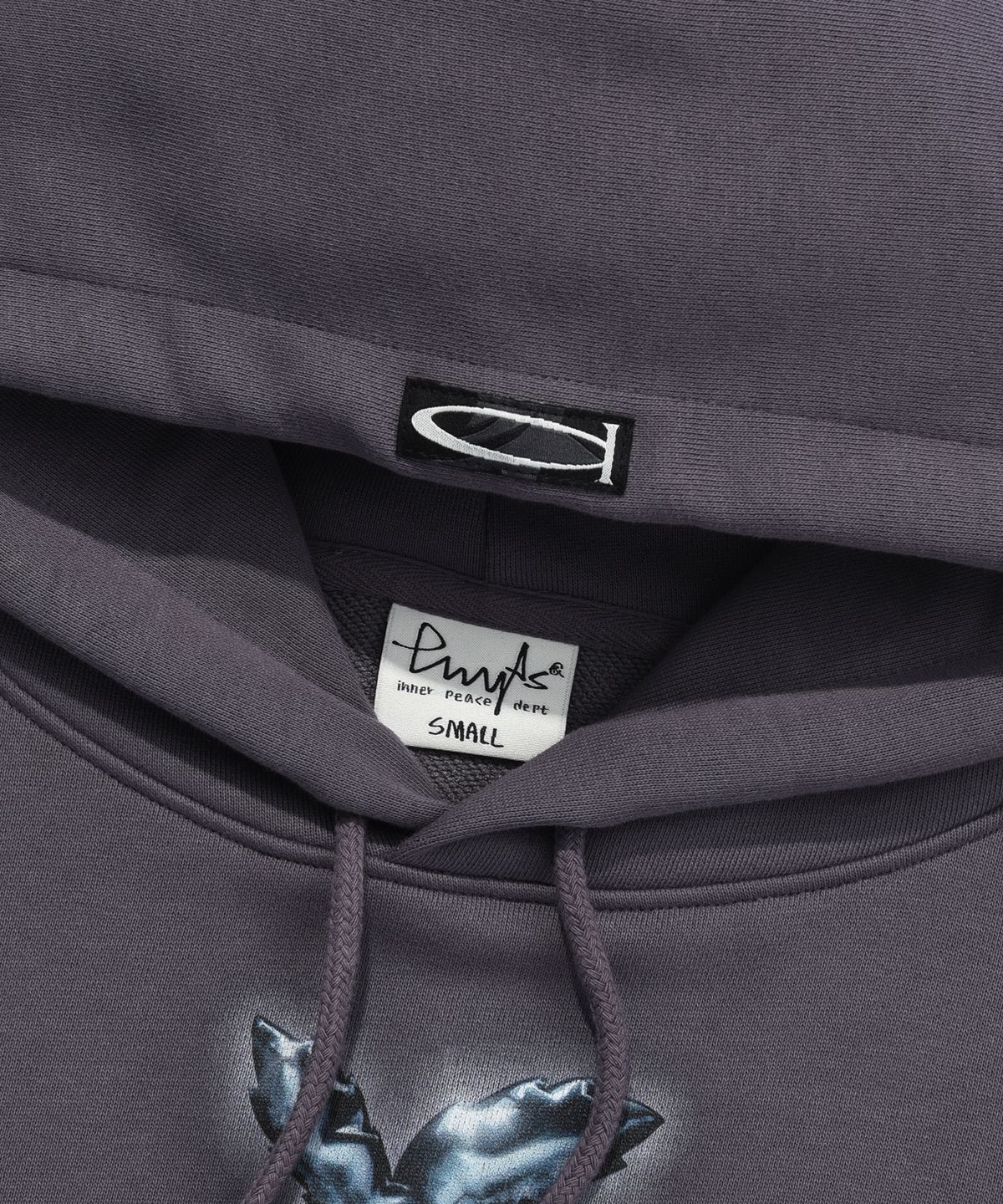 피지컬 디파트먼트(PHYSICAL DEPARTMENT) METAL STRAWBERRY CROP HOODIE PURPLE CHARCOAL