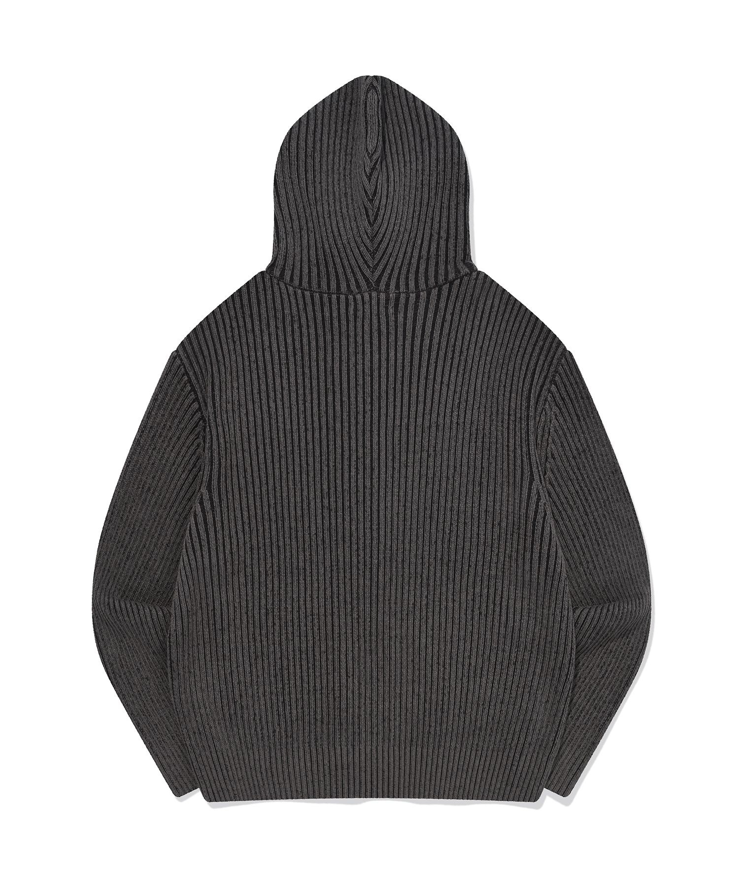 MUSINSA | PHYPS Biz Point Knit Hoodie_Black