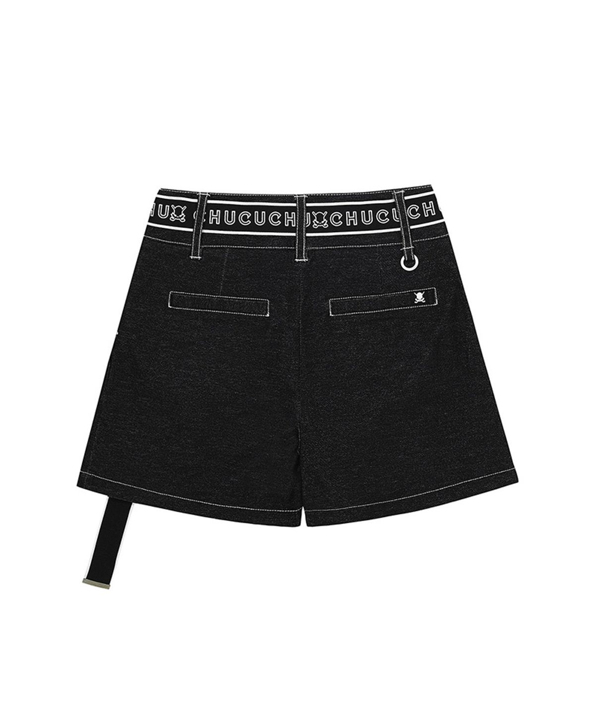 츄쿠츄(CHUCUCHU) C23M-PT002W벨티드 숏 팬츠 (Black)