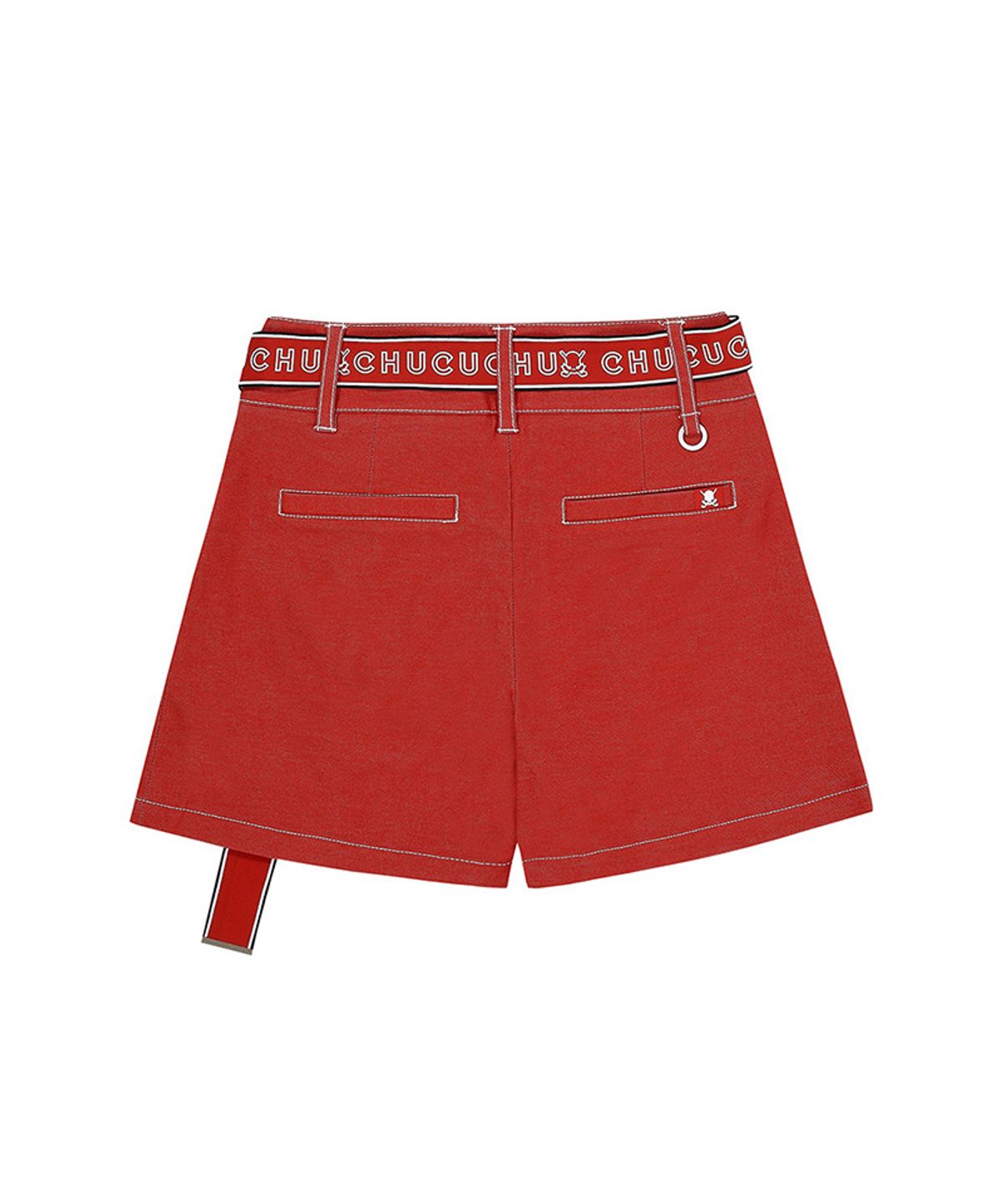 츄쿠츄(CHUCUCHU) C23M-PT002W벨티드 숏 팬츠 (Red)