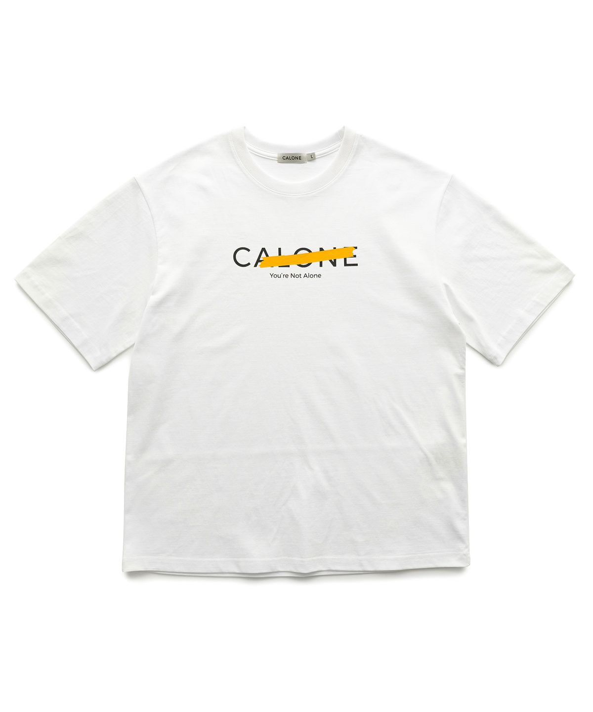칼론(CALONE) NOT ALONE 코튼 반팔 티셔츠 화이트