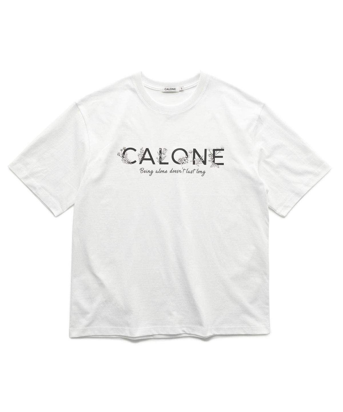 칼론(CALONE) 플라워 코튼 반팔 티셔츠 화이트