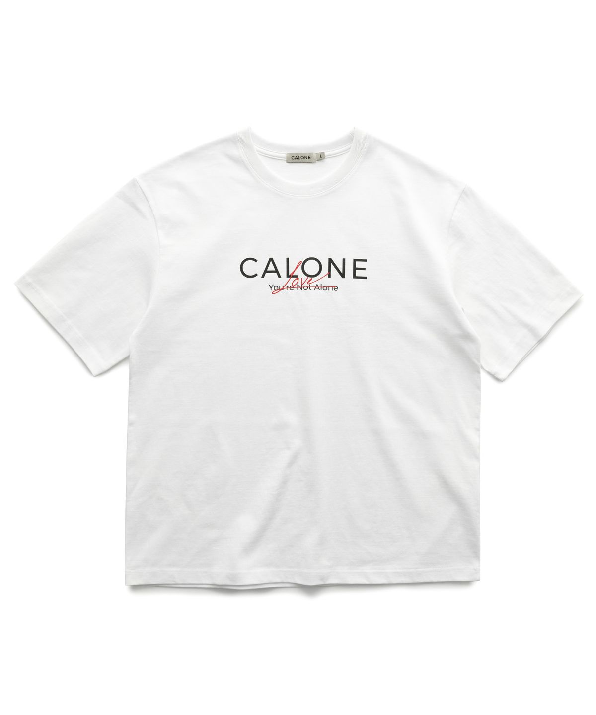 칼론(CALONE) LOVE ALONE 코튼 반팔 티셔츠 화이트