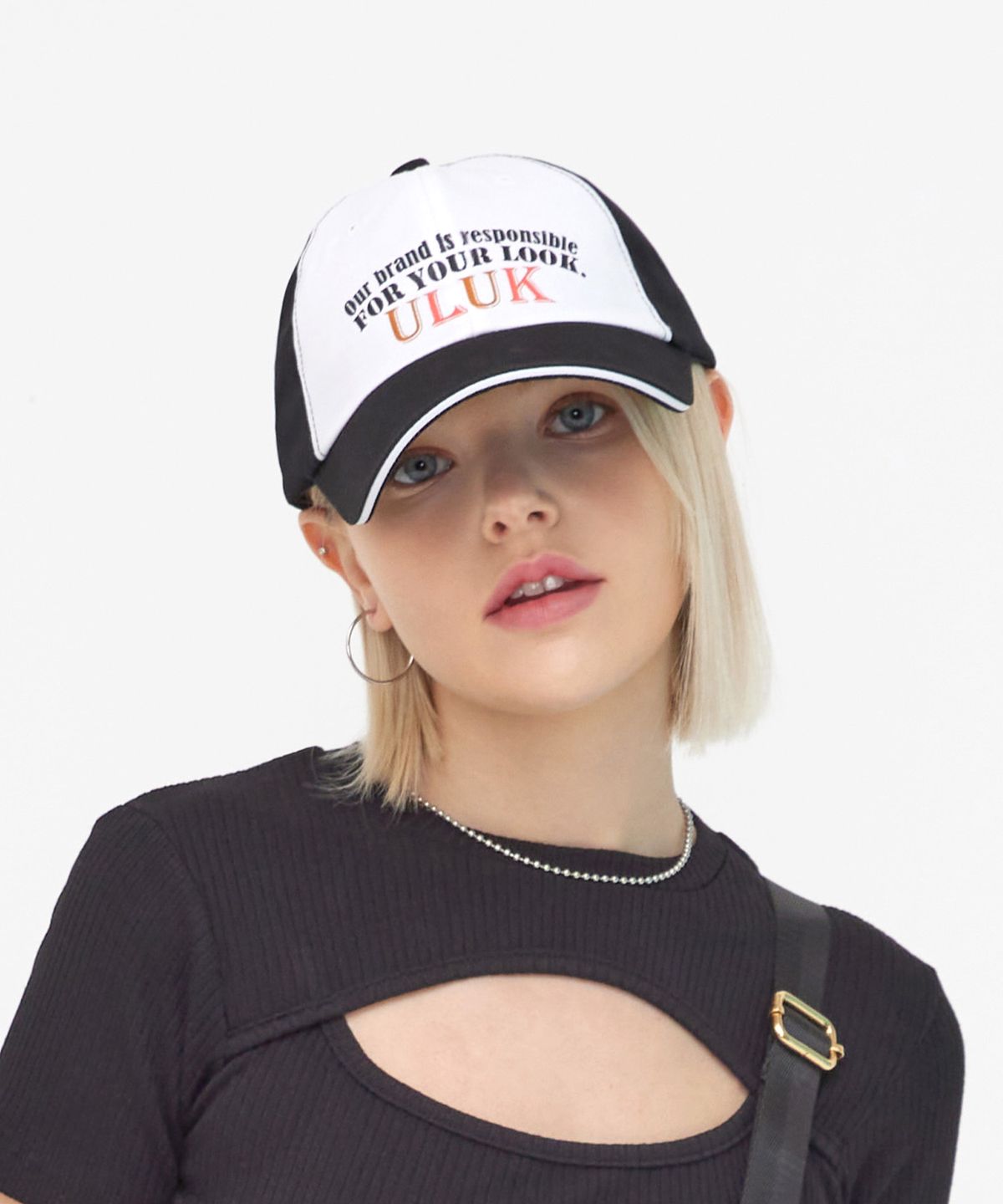 유룩(ULUK) 롱알제리 프린트 코튼 볼캡_Black